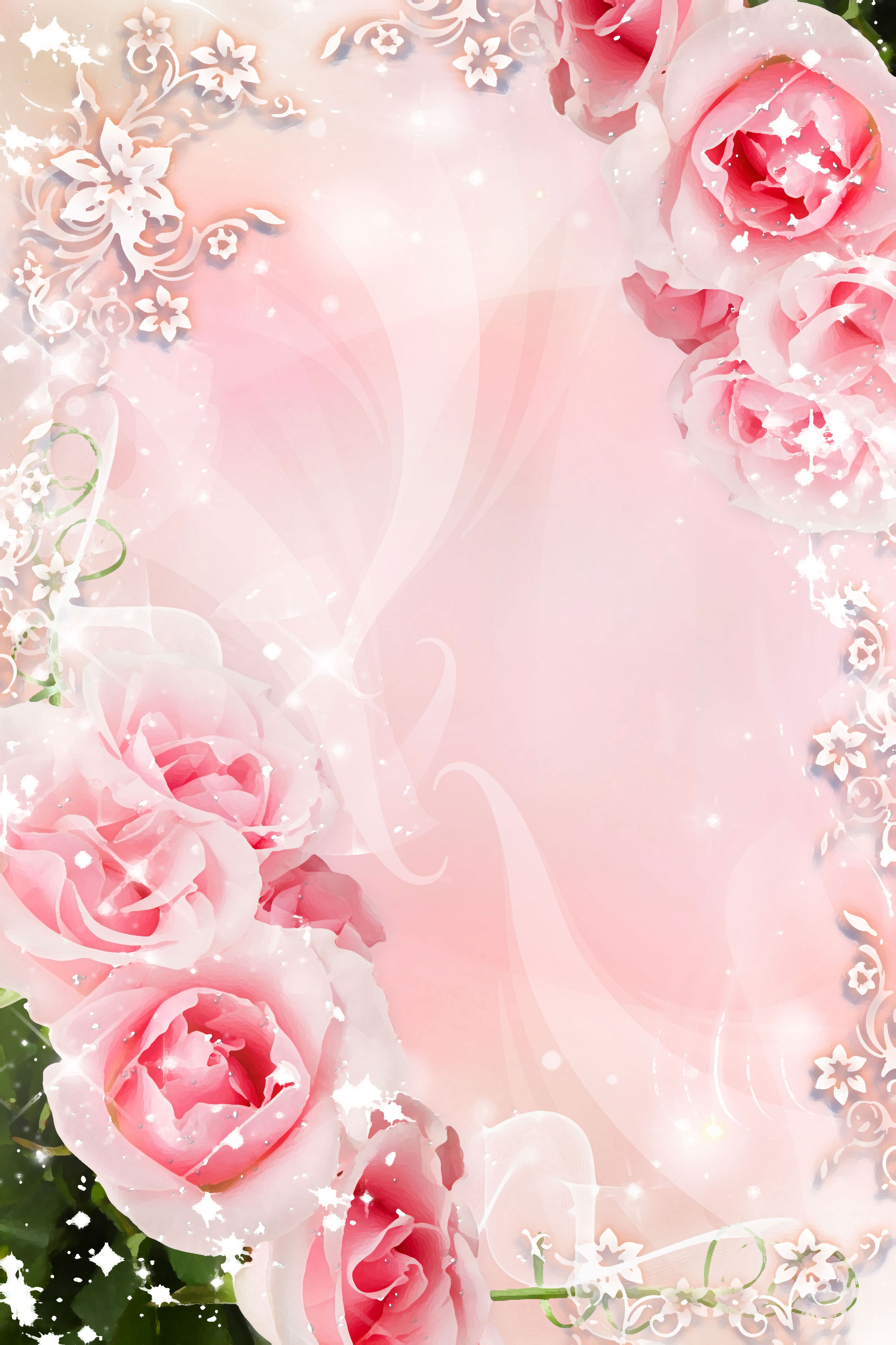 バラの画像・イラスト『壁紙・背景用』／No.620『ピンク・バラ・エレガント』