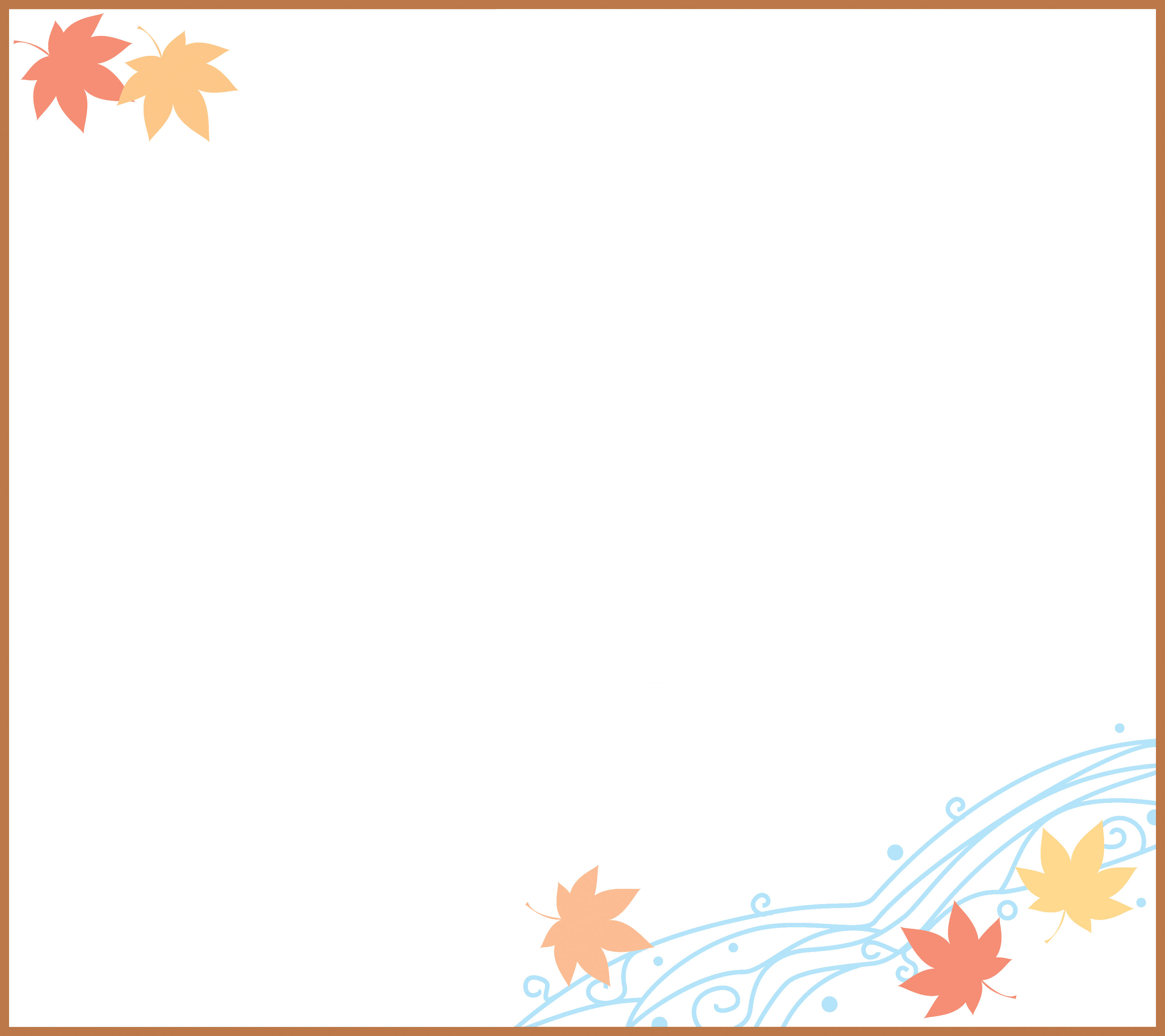 葉っぱ・草木のイラスト・フリー素材／フレーム枠No.122『秋の紅葉』