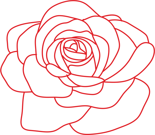 バラのイラスト 画像no 49 バラの線画 赤 無料のフリー素材集 百花繚乱