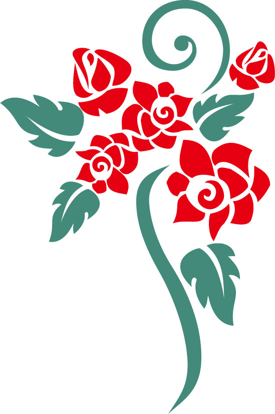 画像サンプル-アイコン風のバラ