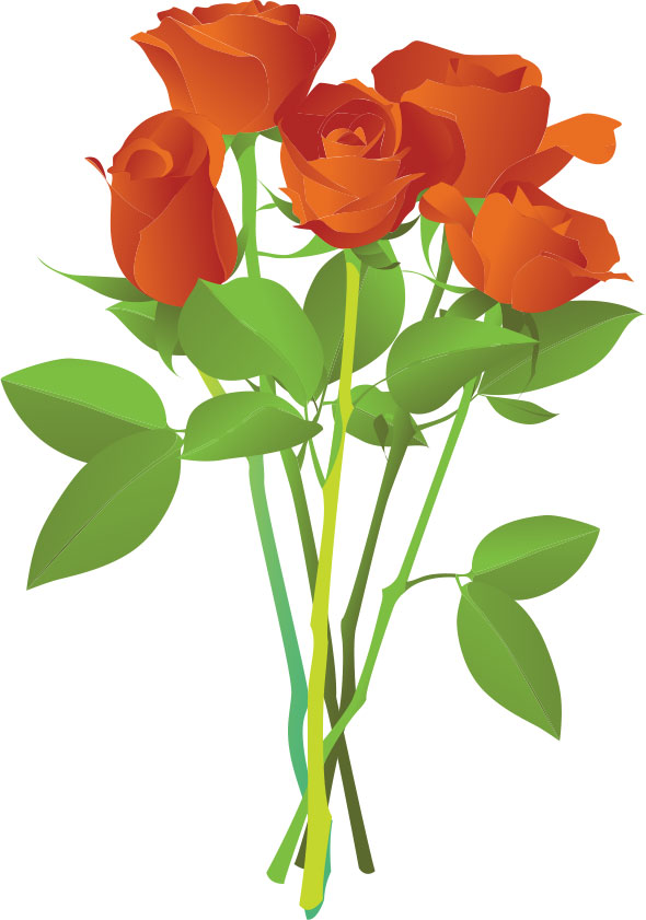画像サンプル-赤いバラの花束