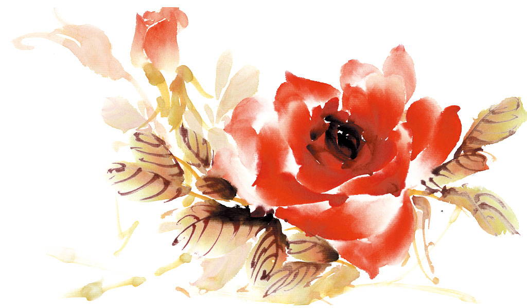 画像サンプル-水彩画風のバラ