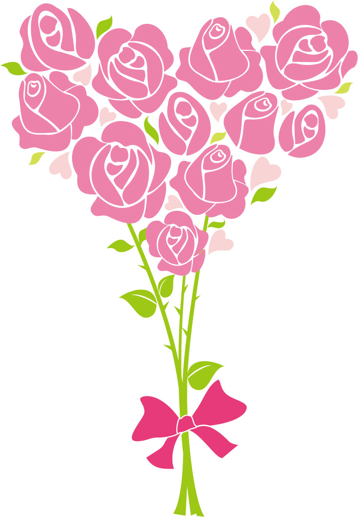 画像サンプル-ポップなバラの花束