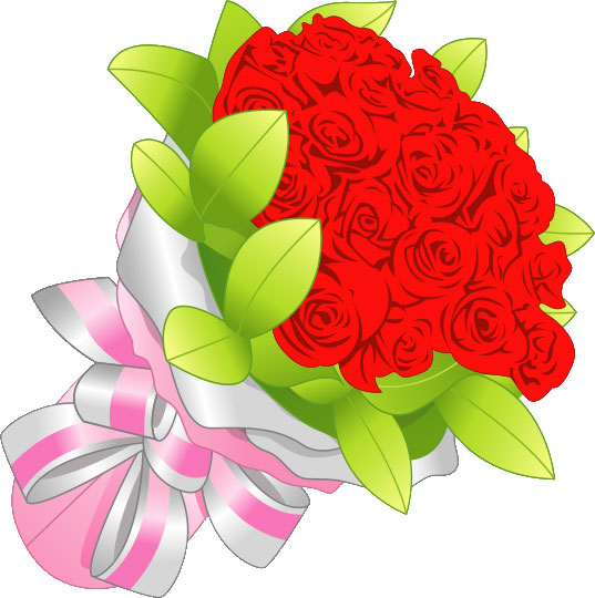 画像サンプル-かわいいバラの花束