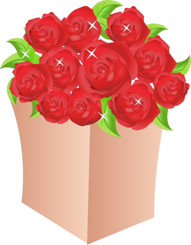 画像サンプル-箱入りのバラの束