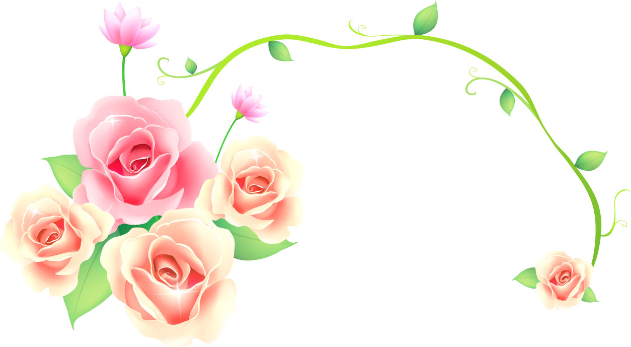 画像サンプル-バラと茎・ピンク
