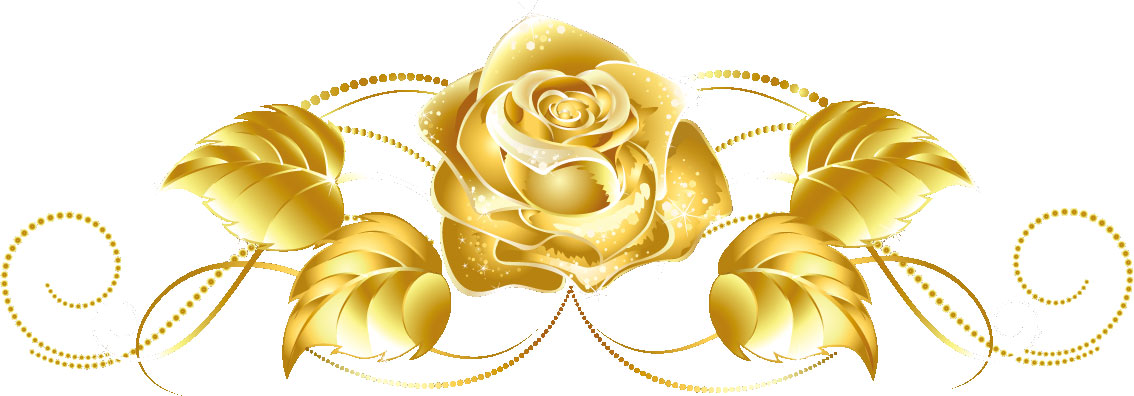 画像サンプル-バラの装飾素材・ゴールド