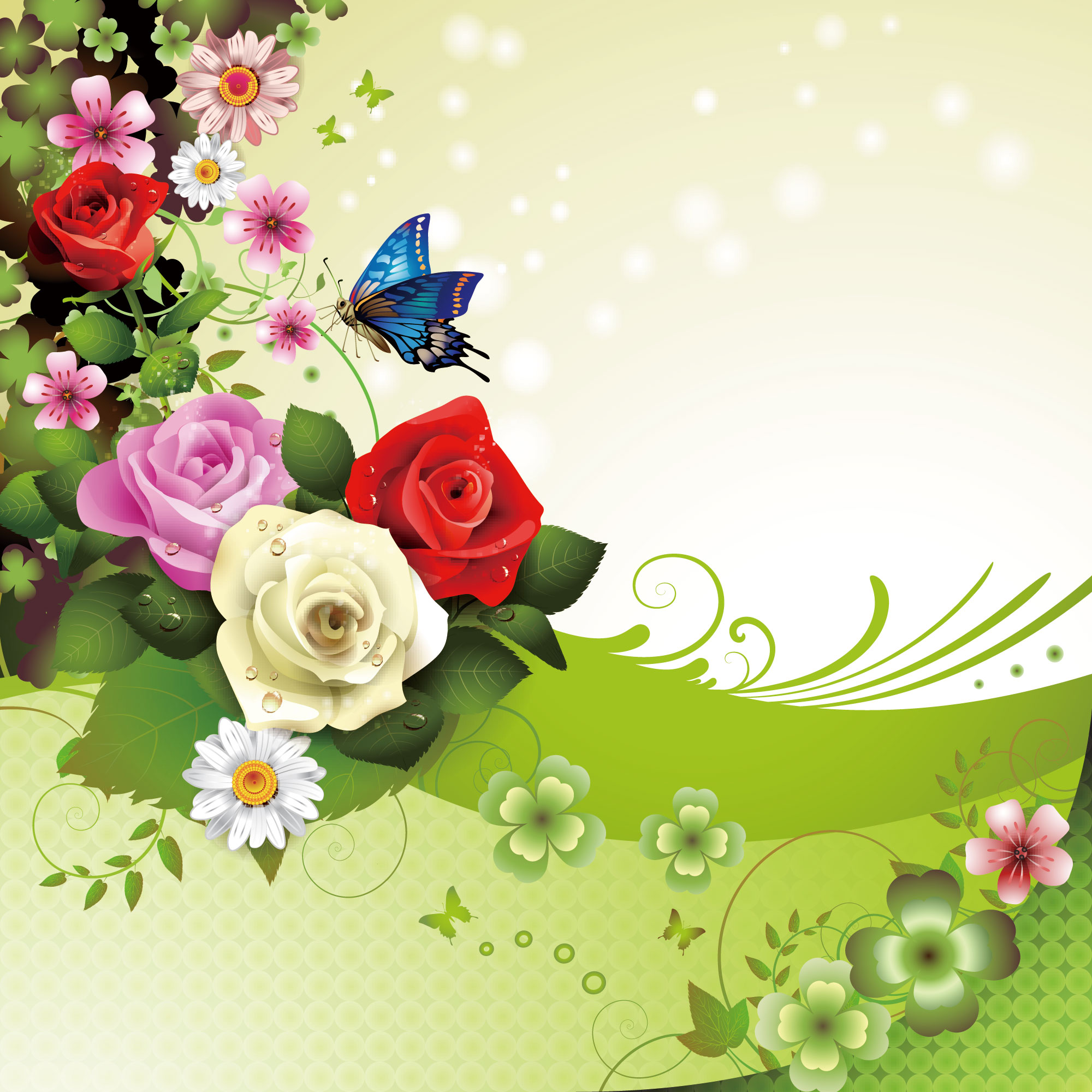 バラの花の画像 イラスト 壁紙 背景用 無料のフリー素材集 百花繚乱