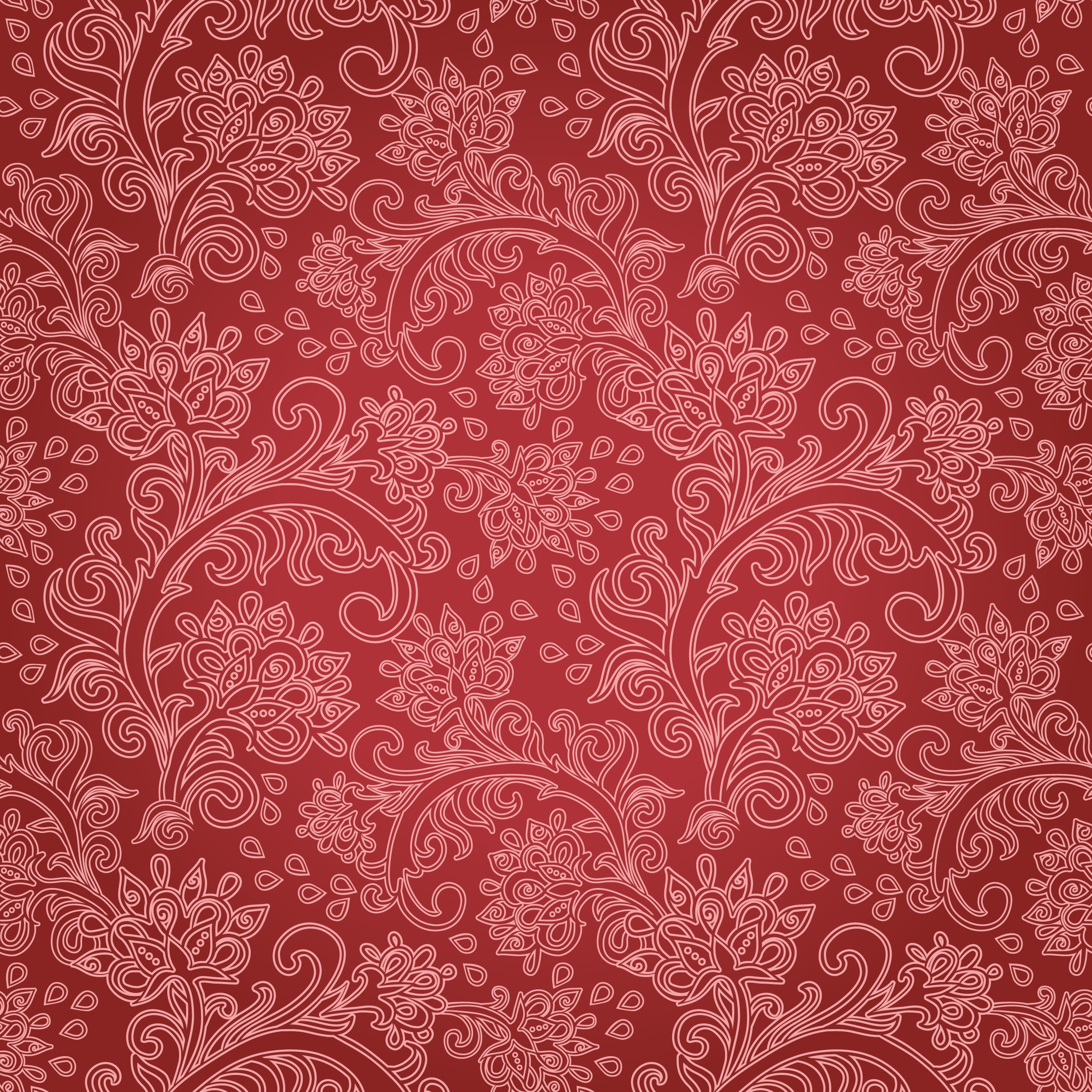 壁紙 背景イラスト 花の模様 柄 パターン No 024 茎葉 ワインレッド