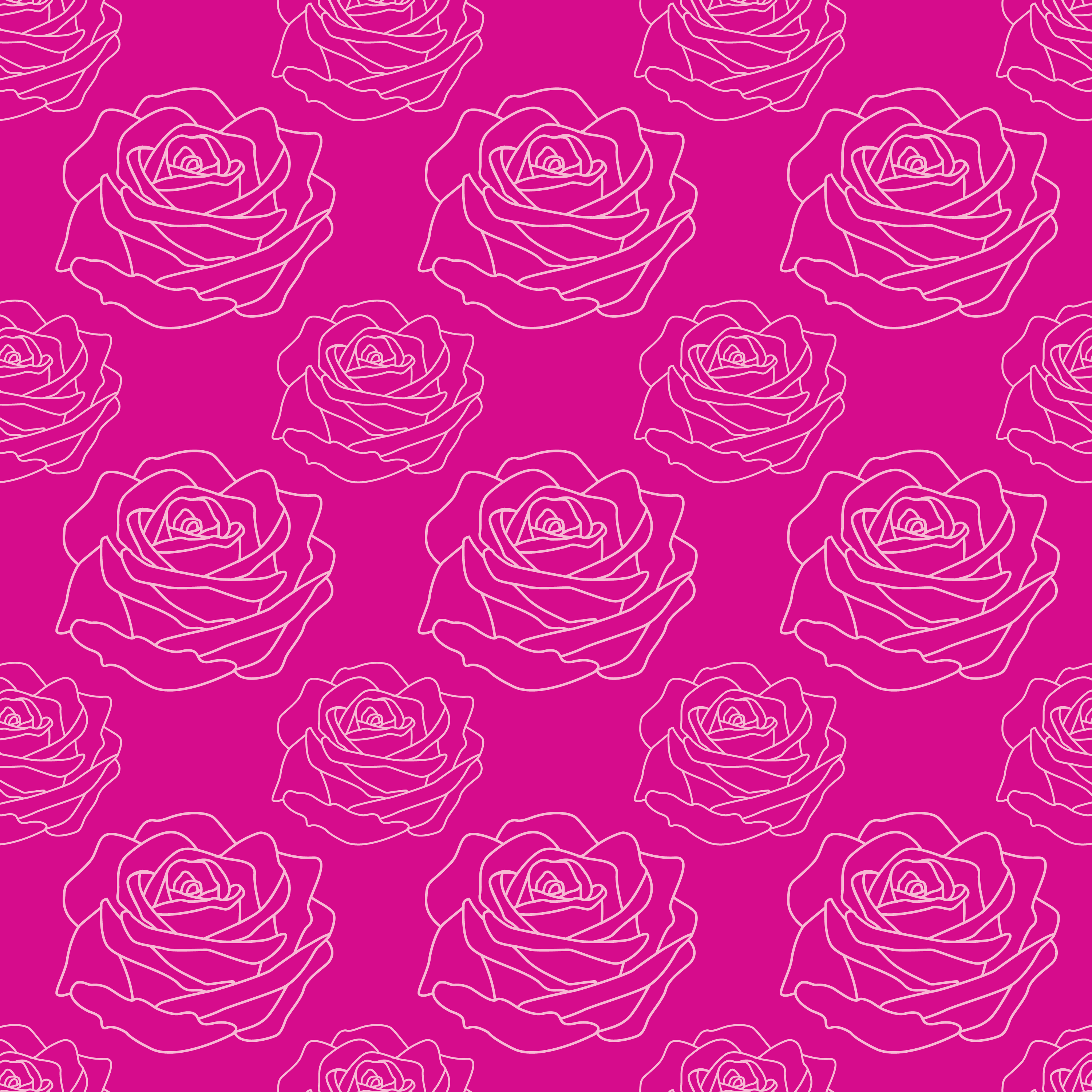 壁紙 背景イラスト 花の模様 柄 パターン No 049 赤紫のバラ模様 白縁