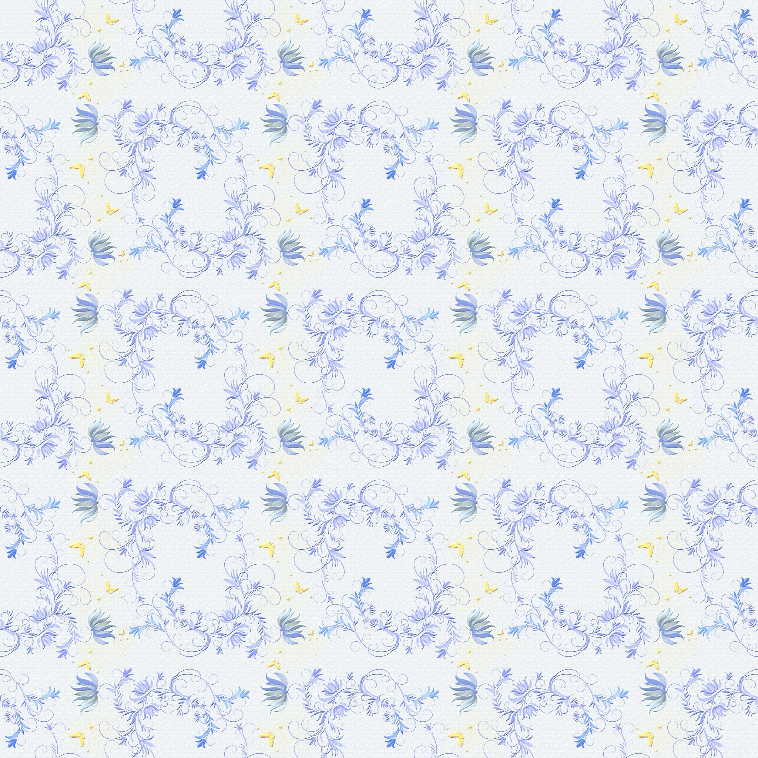 青い花のイラスト フリー素材 背景 壁紙no 322 青黄 茎葉