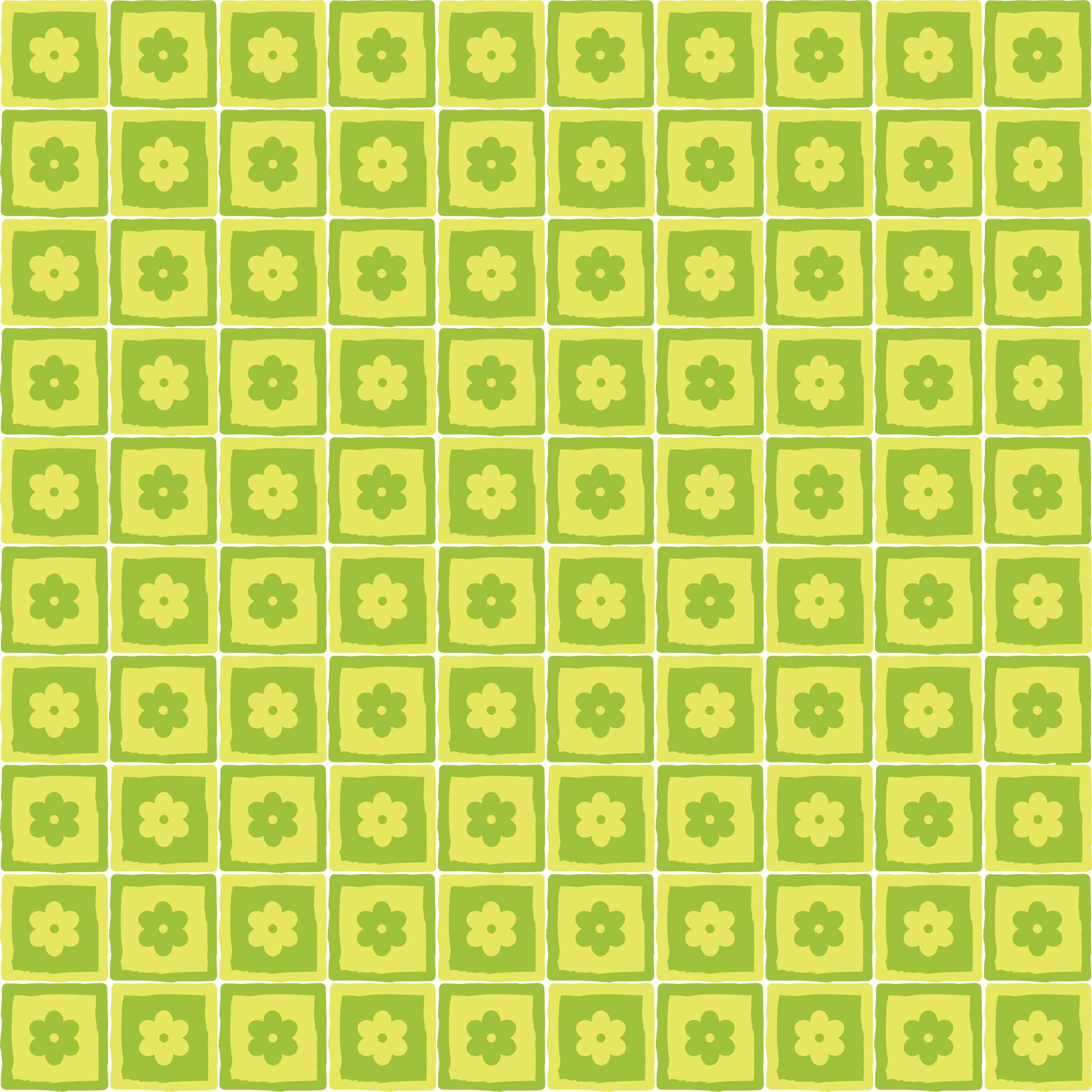 壁紙 背景イラスト 花の模様 柄 パターン No 085 黄緑 四角枠