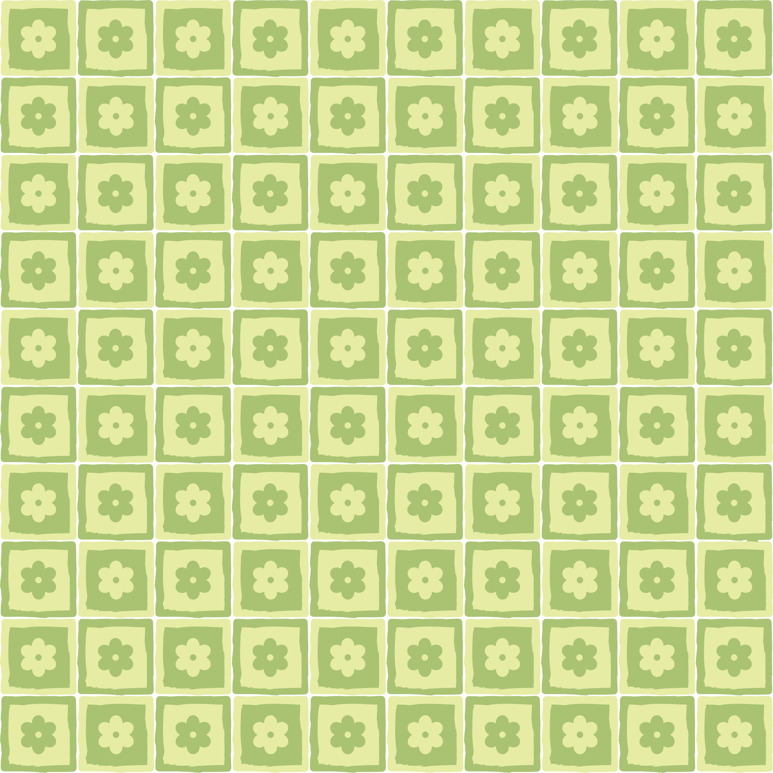 壁紙 背景イラスト 花の模様 柄 パターン No 086 緑 四角枠