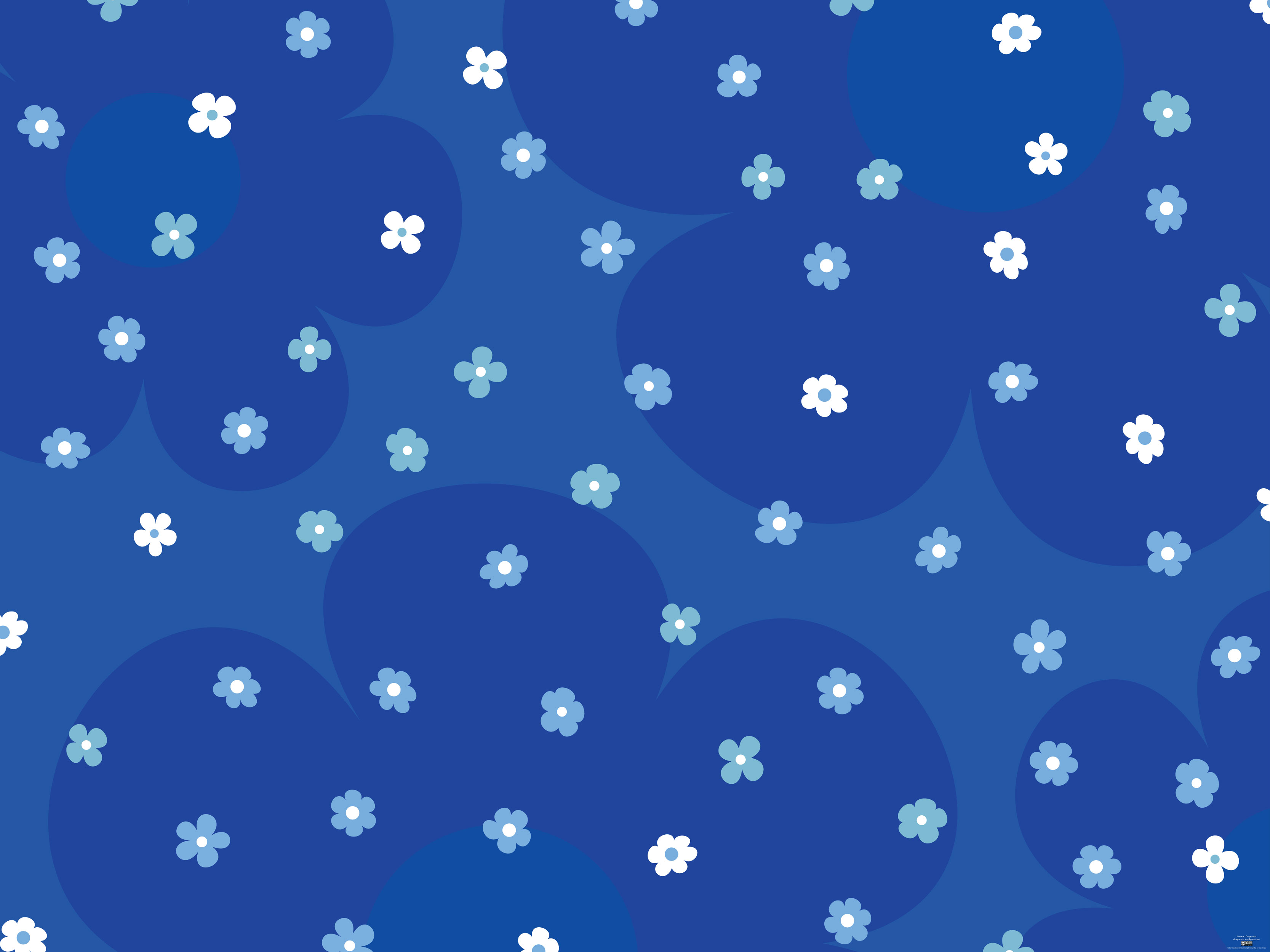 青い花のイラスト フリー素材 背景 壁紙no 326 大小 青 水色 白