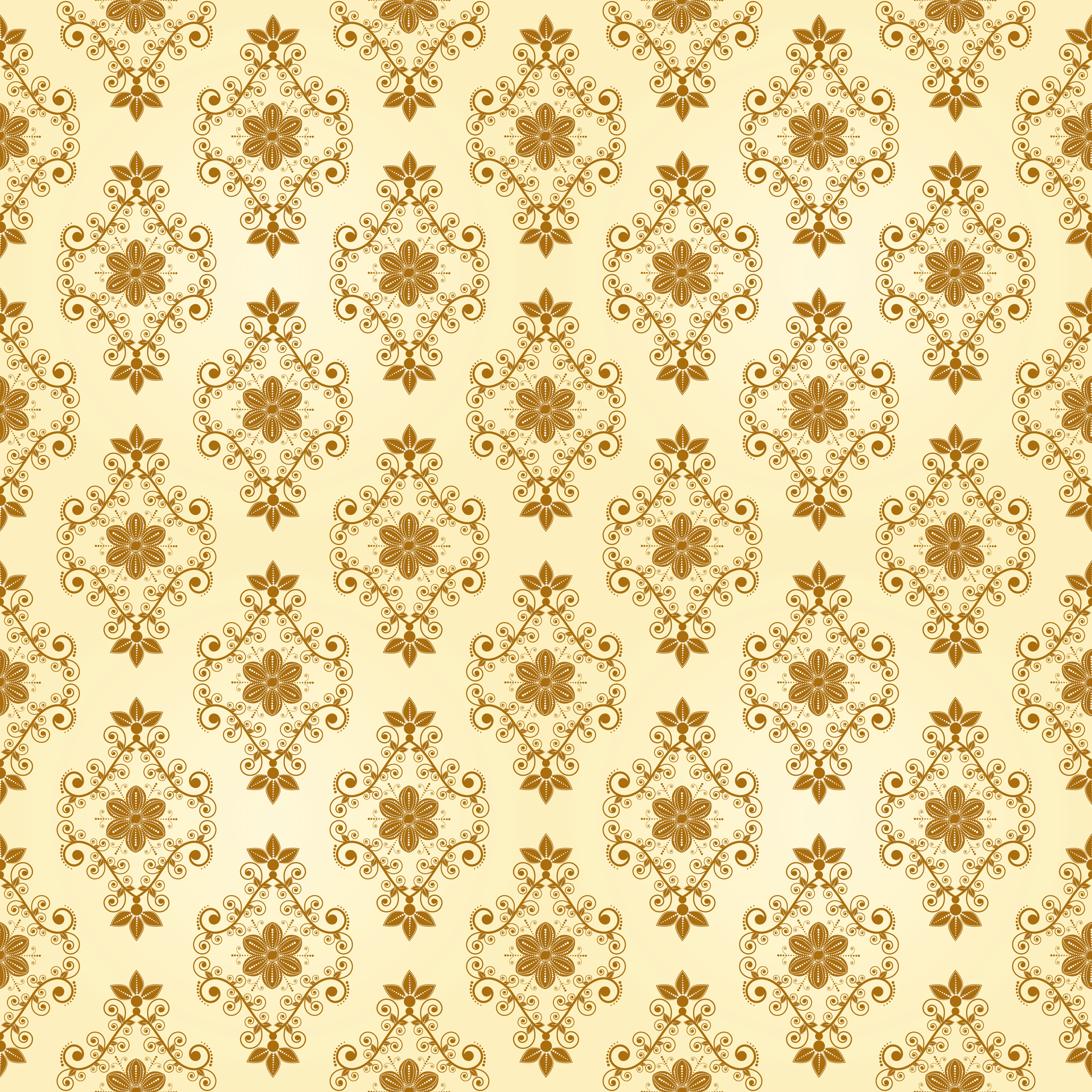 壁紙 背景イラスト 花の模様 柄 パターン No 350 エレガント 装飾 黄茶