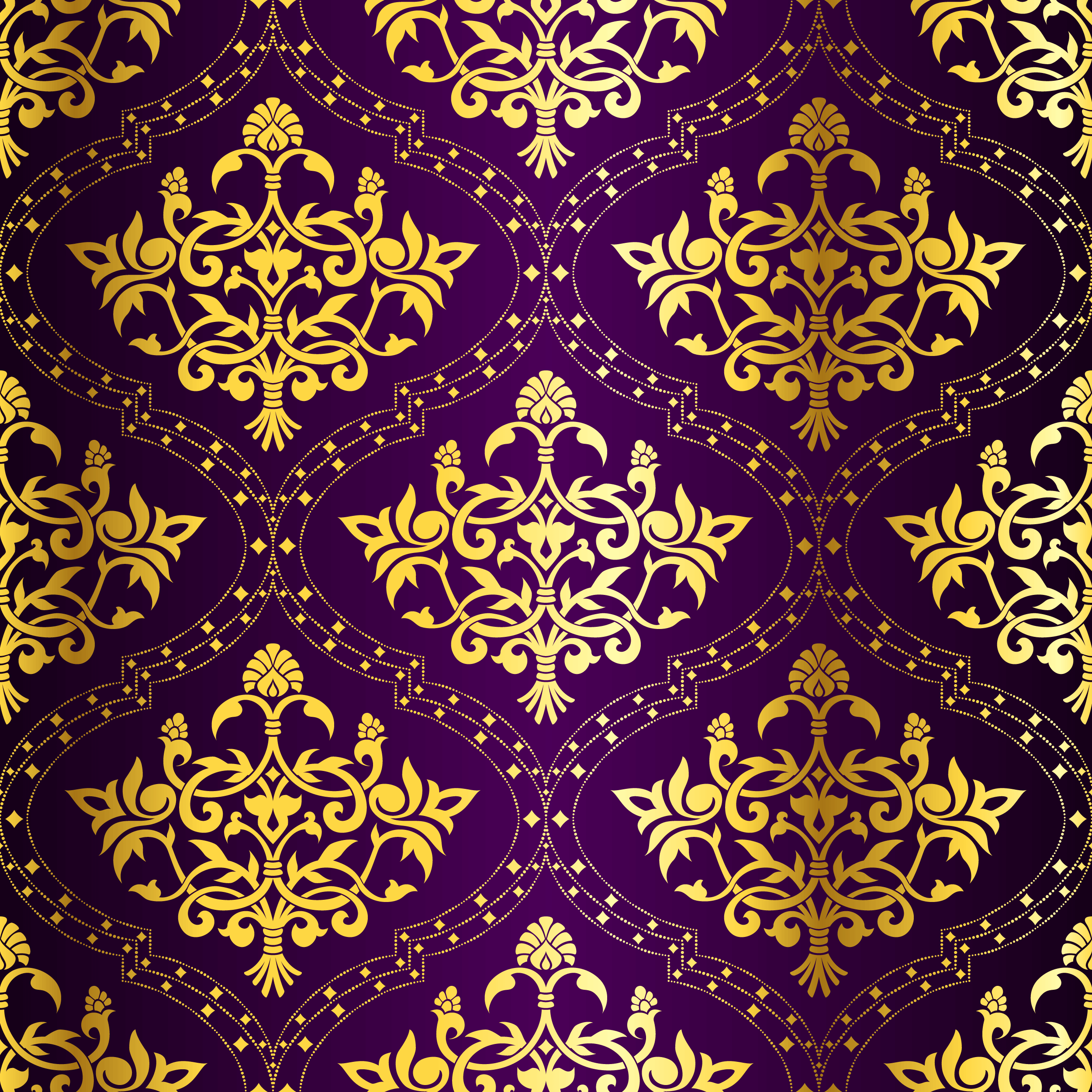 壁紙 背景イラスト 花の模様 柄 パターン No 353 エレガント 装飾 金色