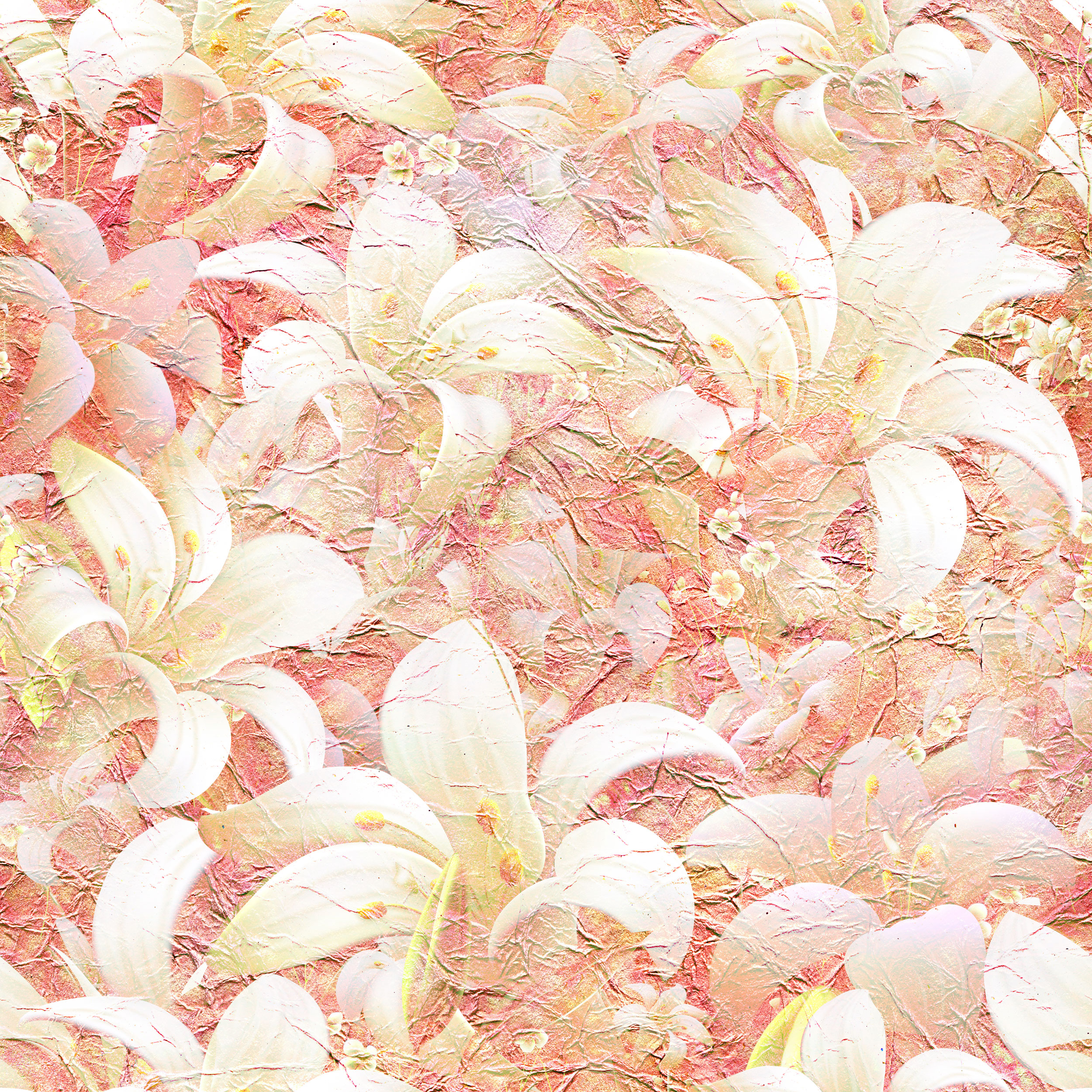 壁紙 背景イラスト 花の模様 柄 パターン No 5 白ユリ キャンバス