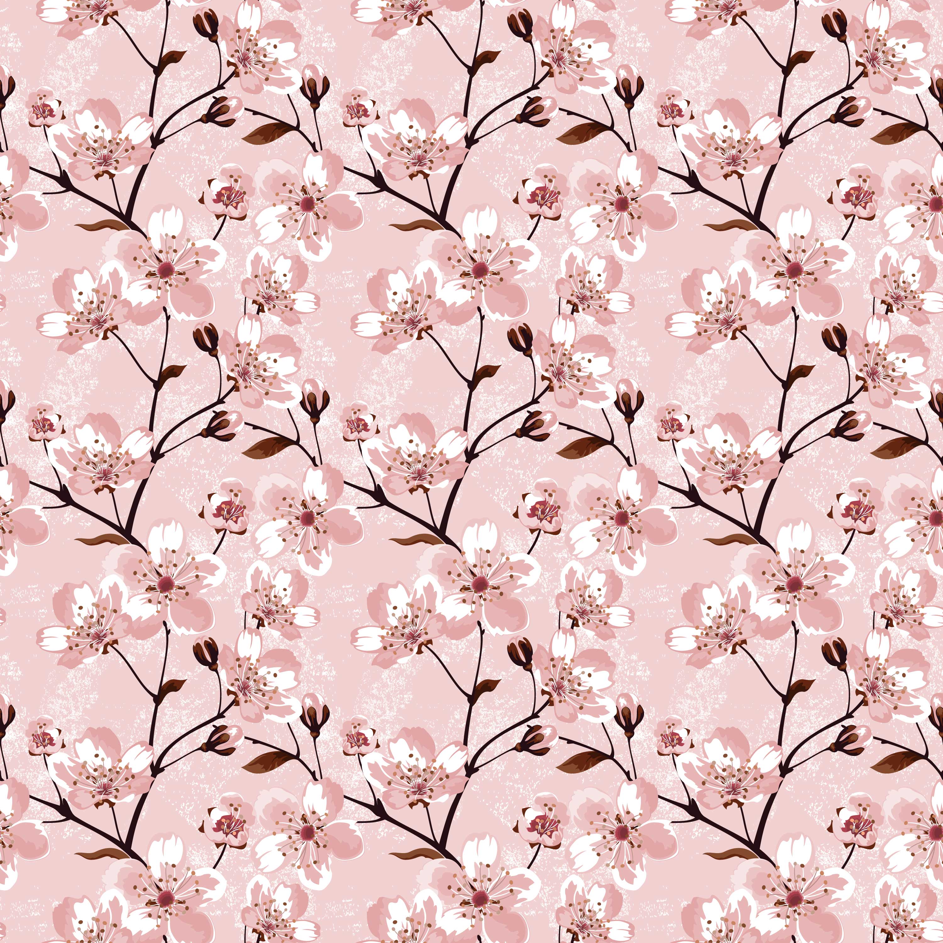壁紙 背景イラスト 花の模様 柄 パターン No 211 ピンク 枝葉