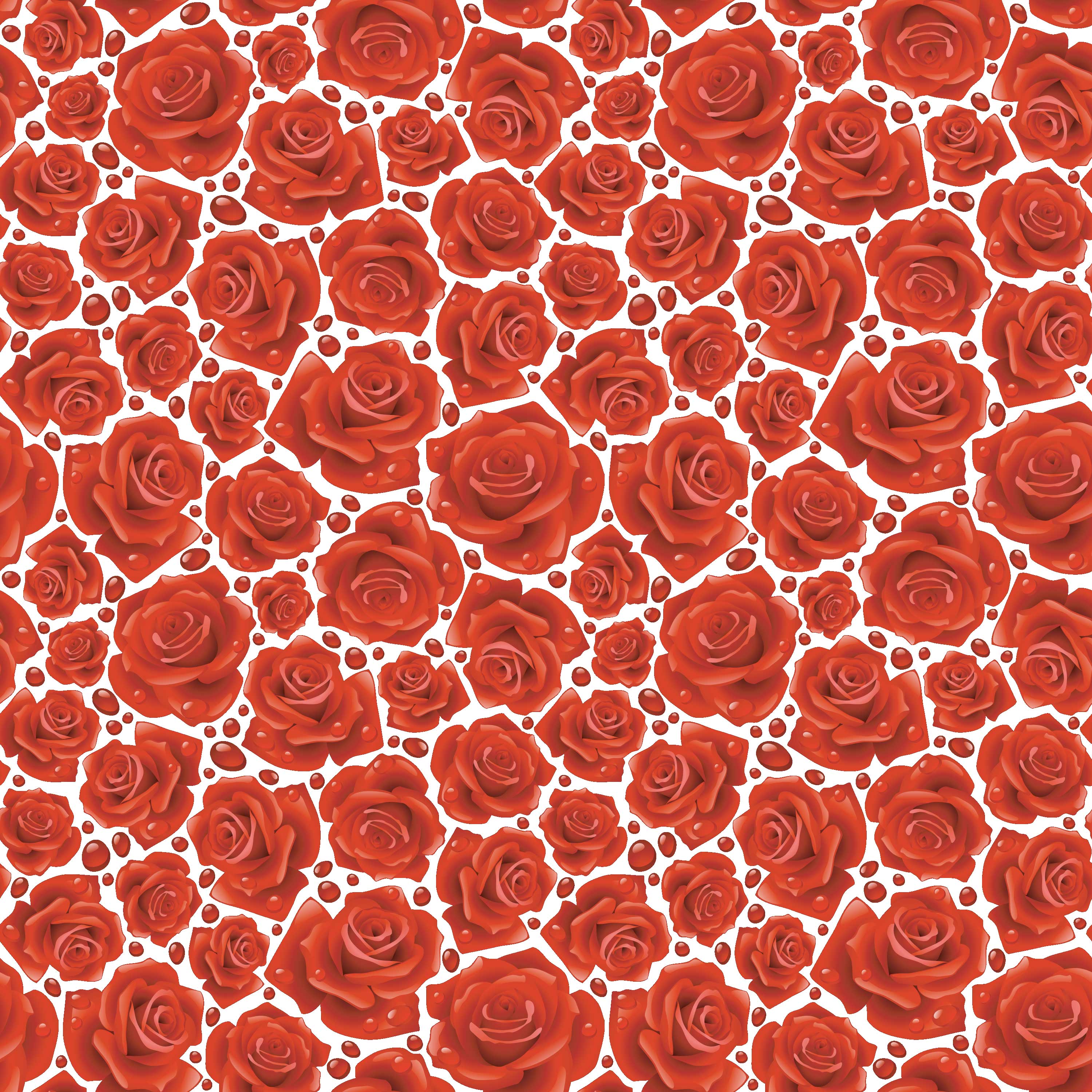赤い花のイラスト-赤バラ・たくさん