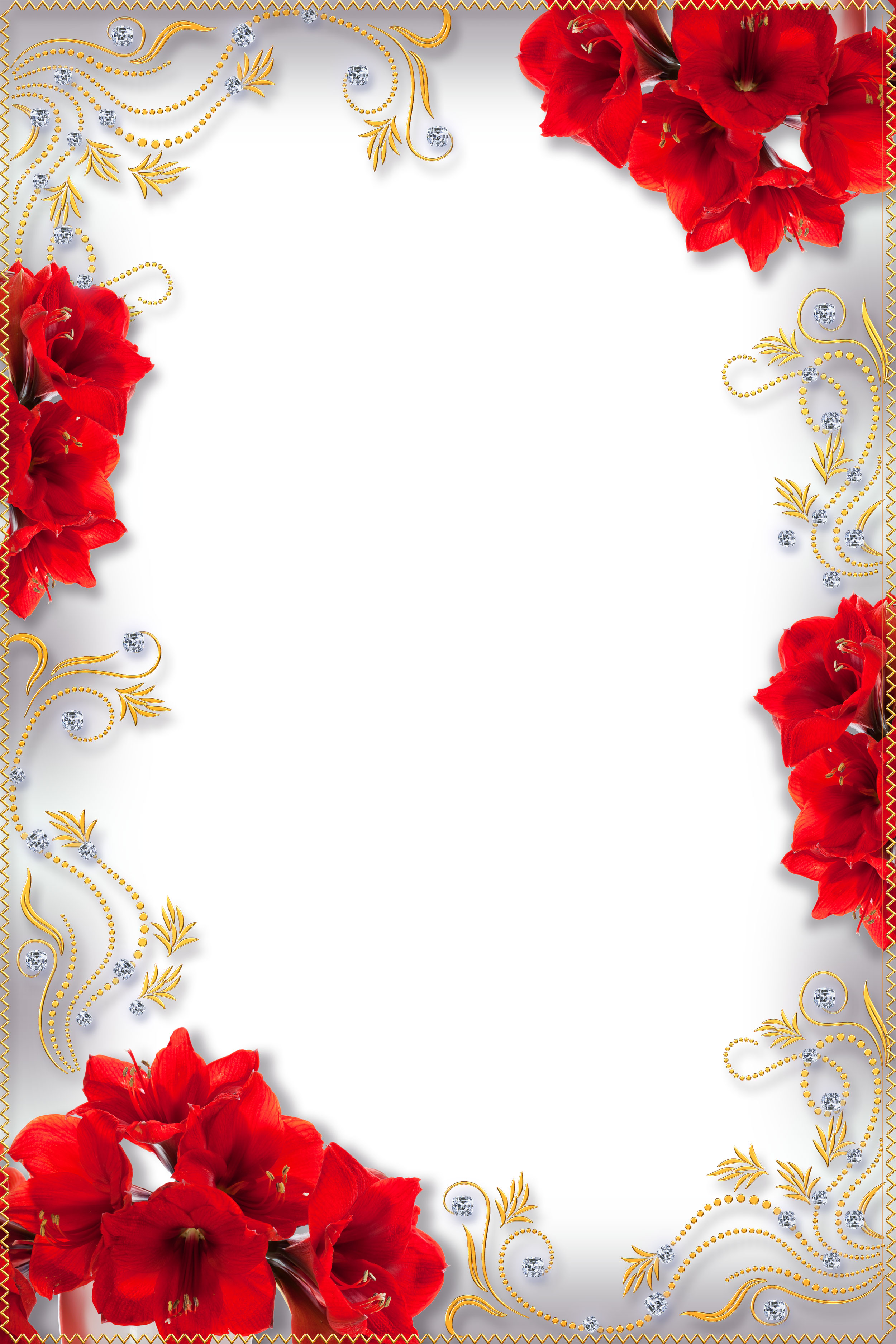 赤い花のイラスト-赤・宝石・装飾
