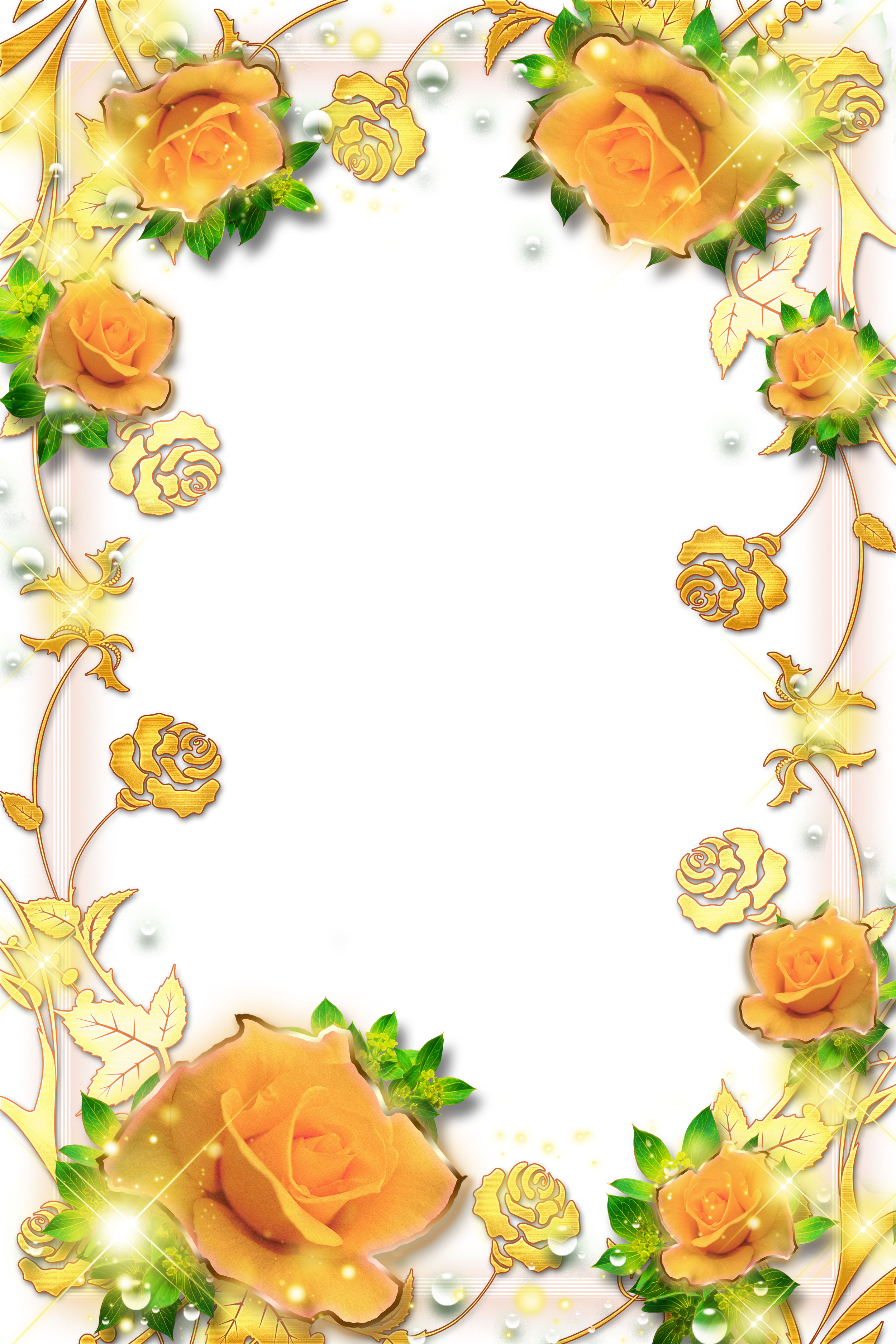 オレンジ色の花のイラスト フリー素材 壁紙 背景no 219 オレンジのバラ 金色