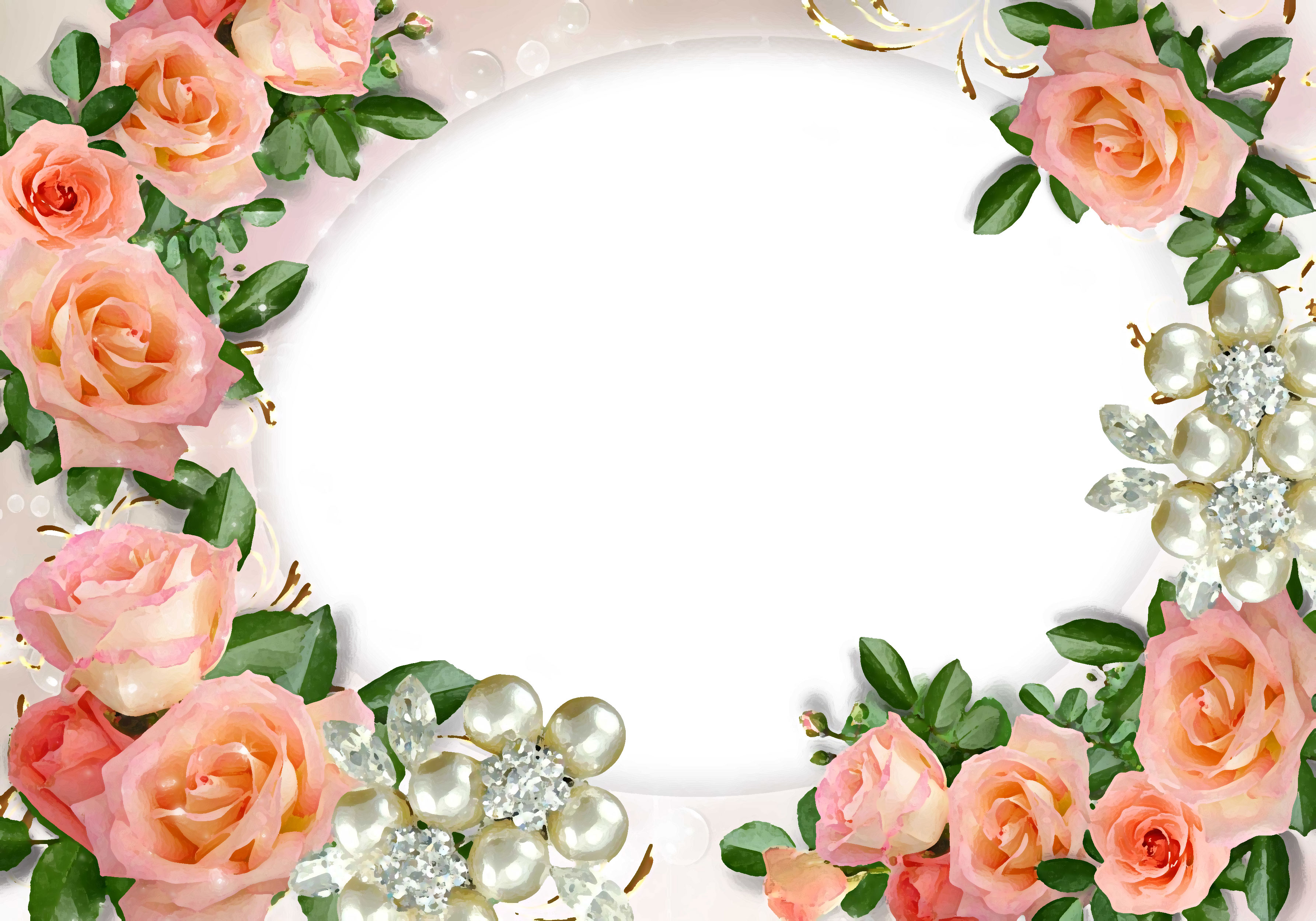 ピンクの花のイラスト フリー素材 壁紙 背景no 603 ピンクのバラ 真珠