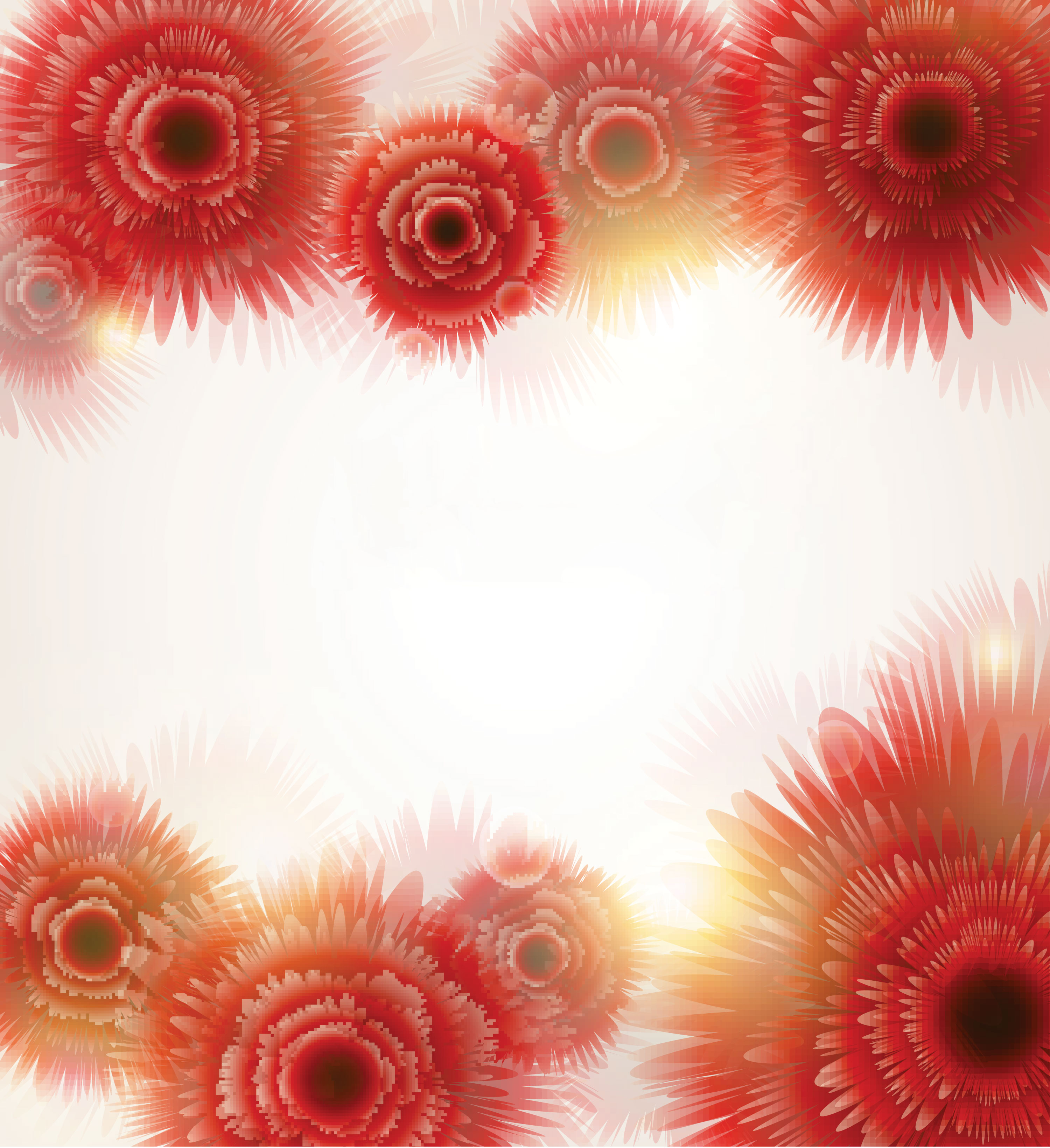 花の背景・壁紙イラスト-赤・光彩・淡い