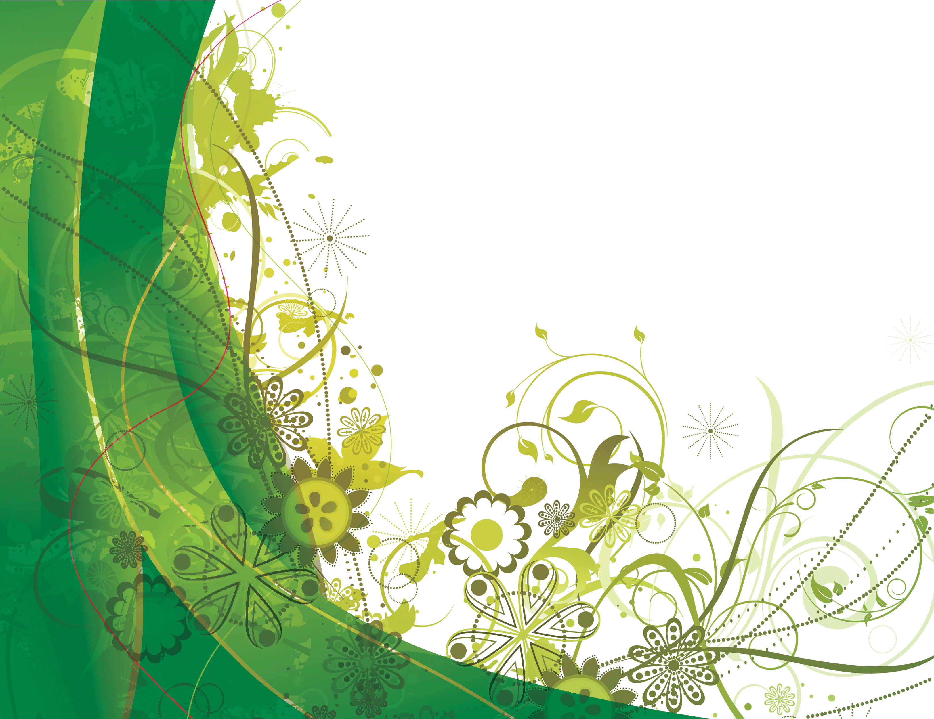 花のイラスト フリー素材 壁紙 背景no 496 緑 カーブ 曲線 透過色