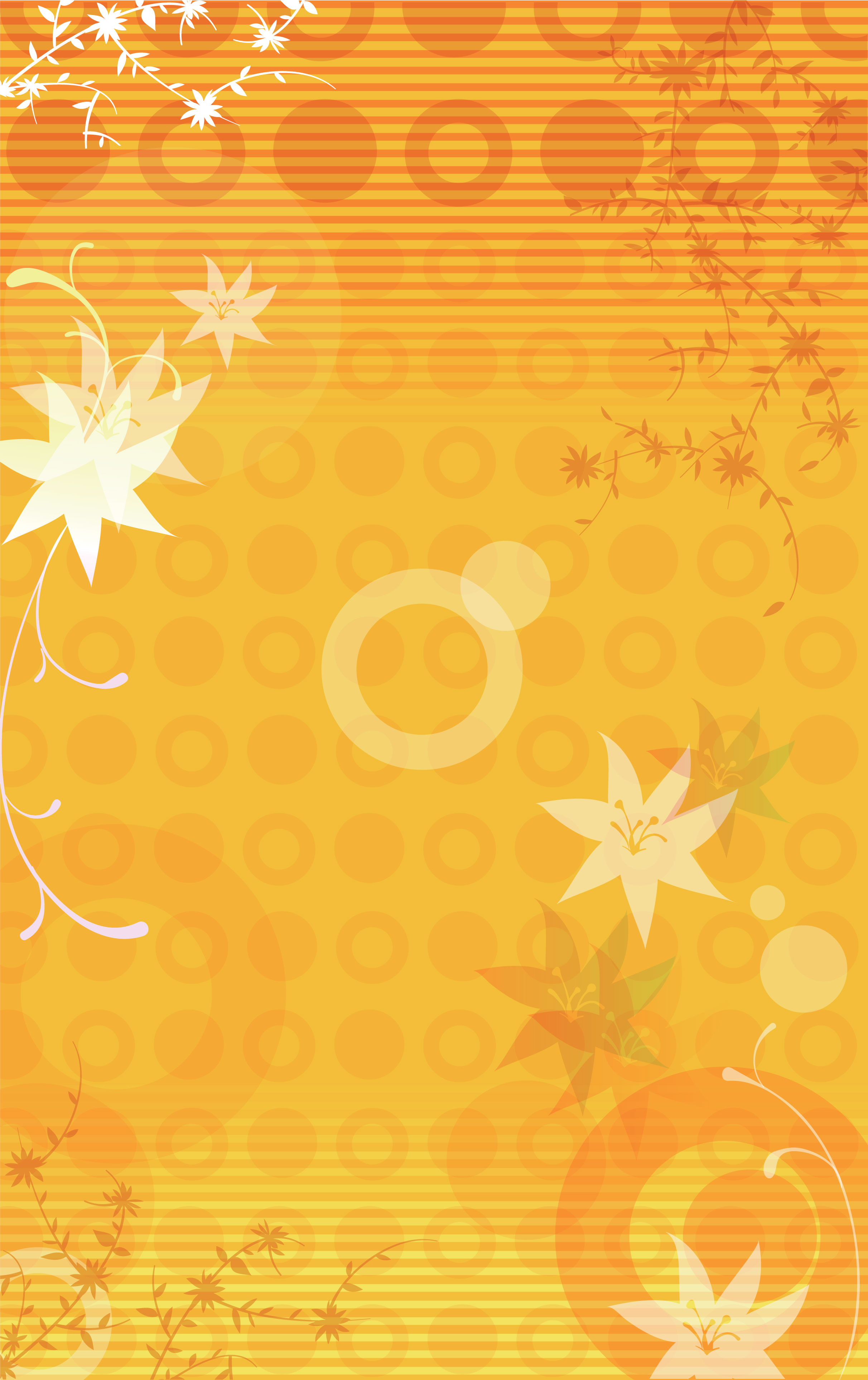 花のイラスト フリー素材 壁紙 背景no 539 丸輪 オレンジ