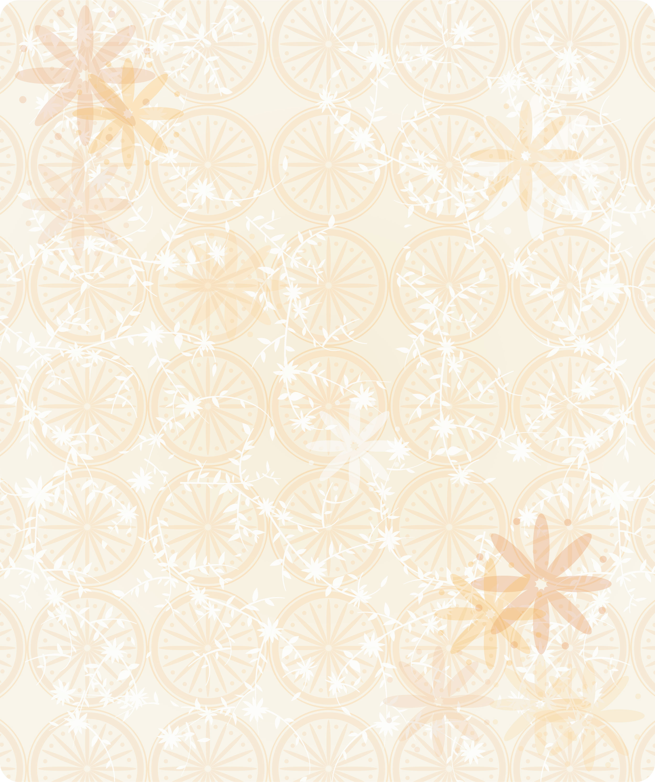 オレンジ色の花のイラスト フリー素材 壁紙 背景no 228 花模様 丸円