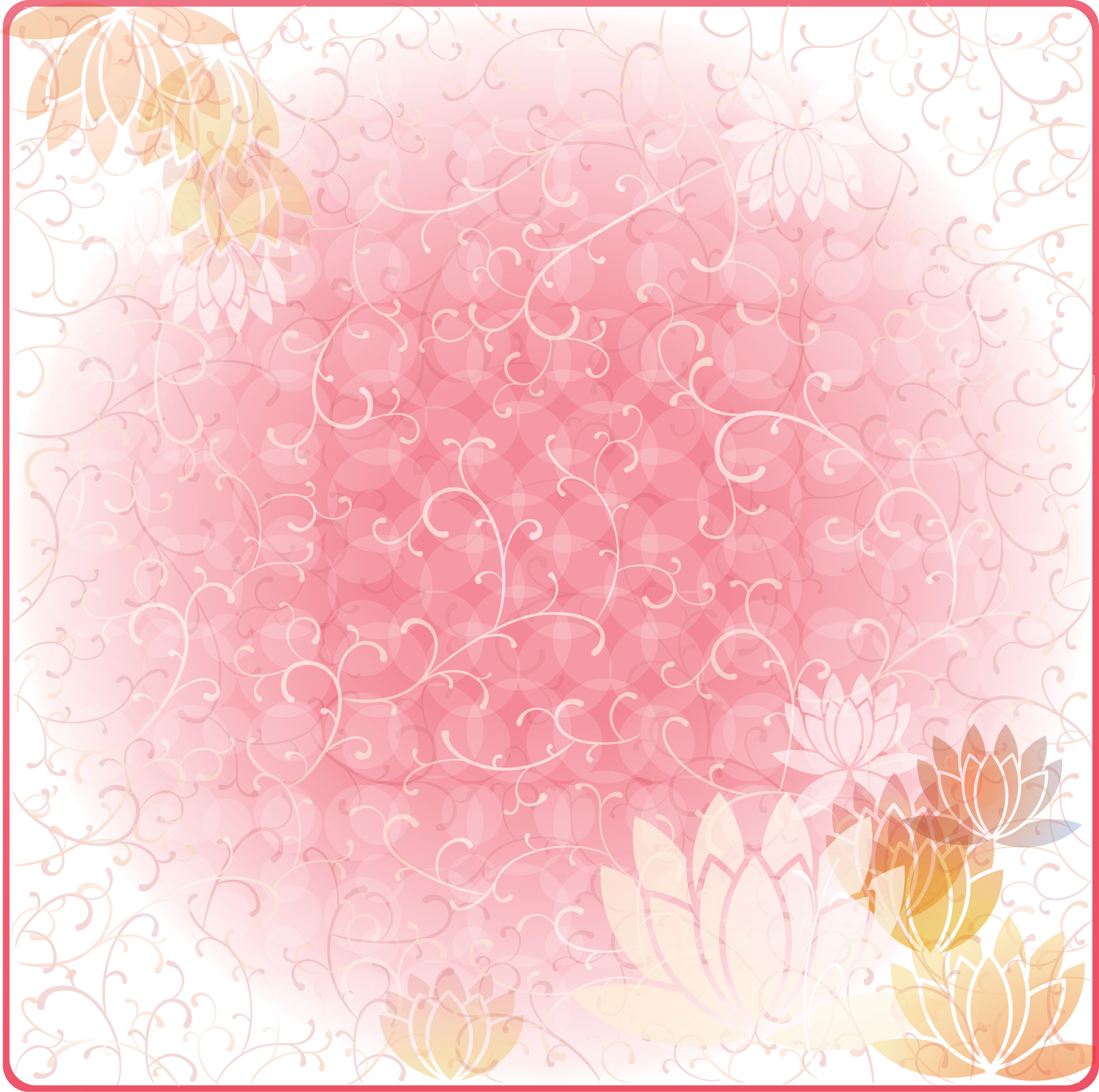 花のイラスト フリー素材 壁紙 背景no 545 蓮華 ピンク つる