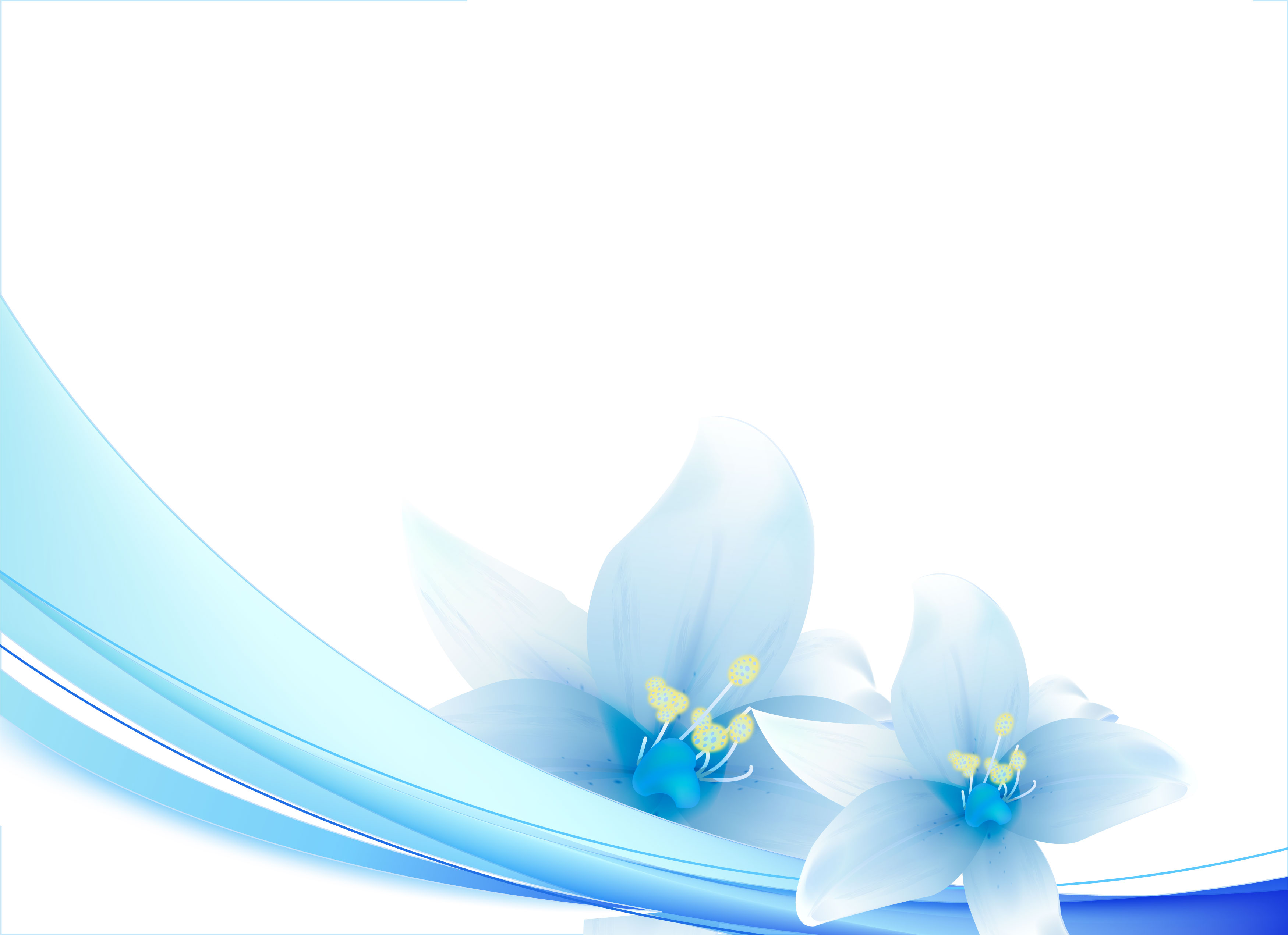 青い花のイラスト フリー素材 背景 壁紙no 341 水色 ユリ 淡い
