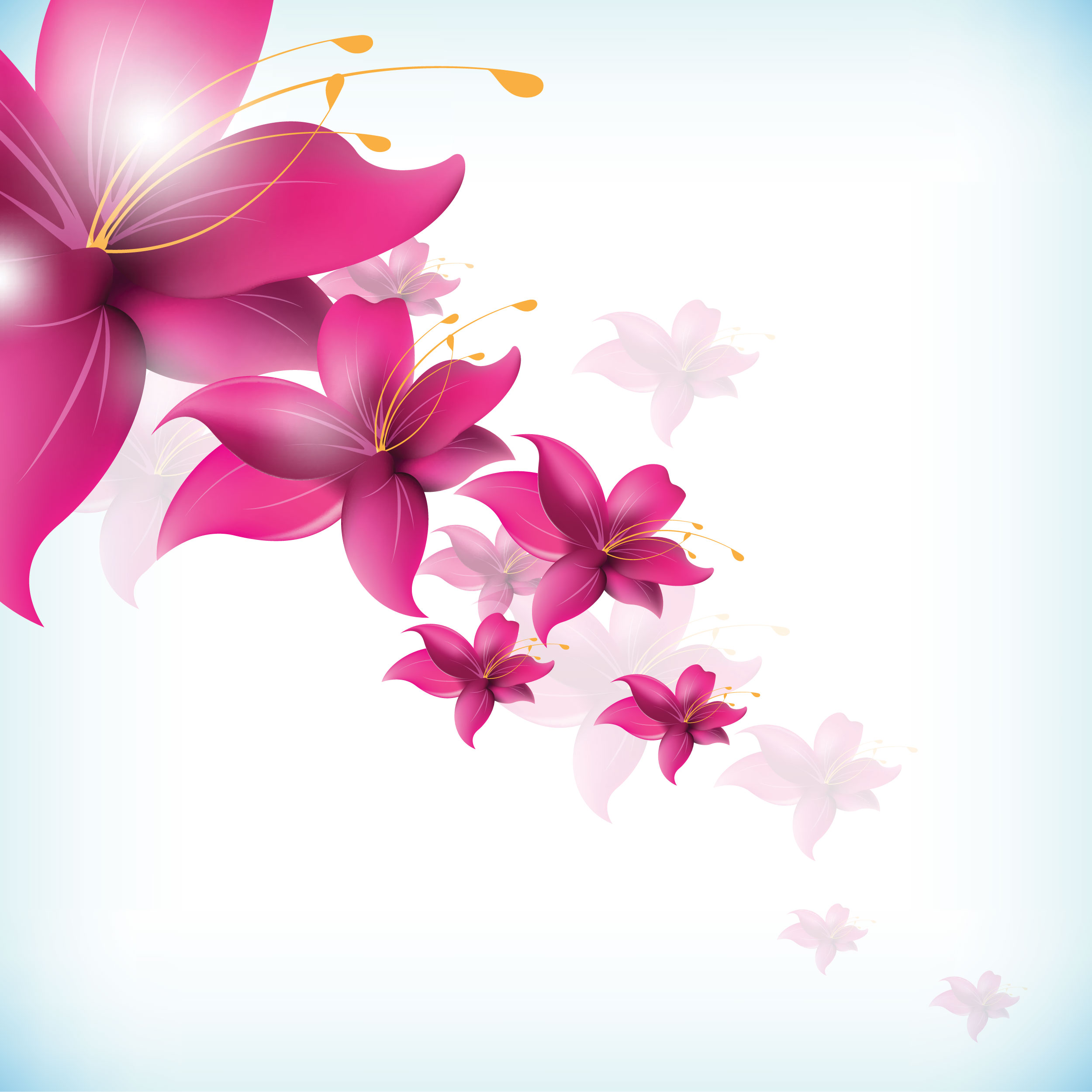 花のイラスト フリー素材 壁紙 背景no 621 紫ユリ 影 光彩