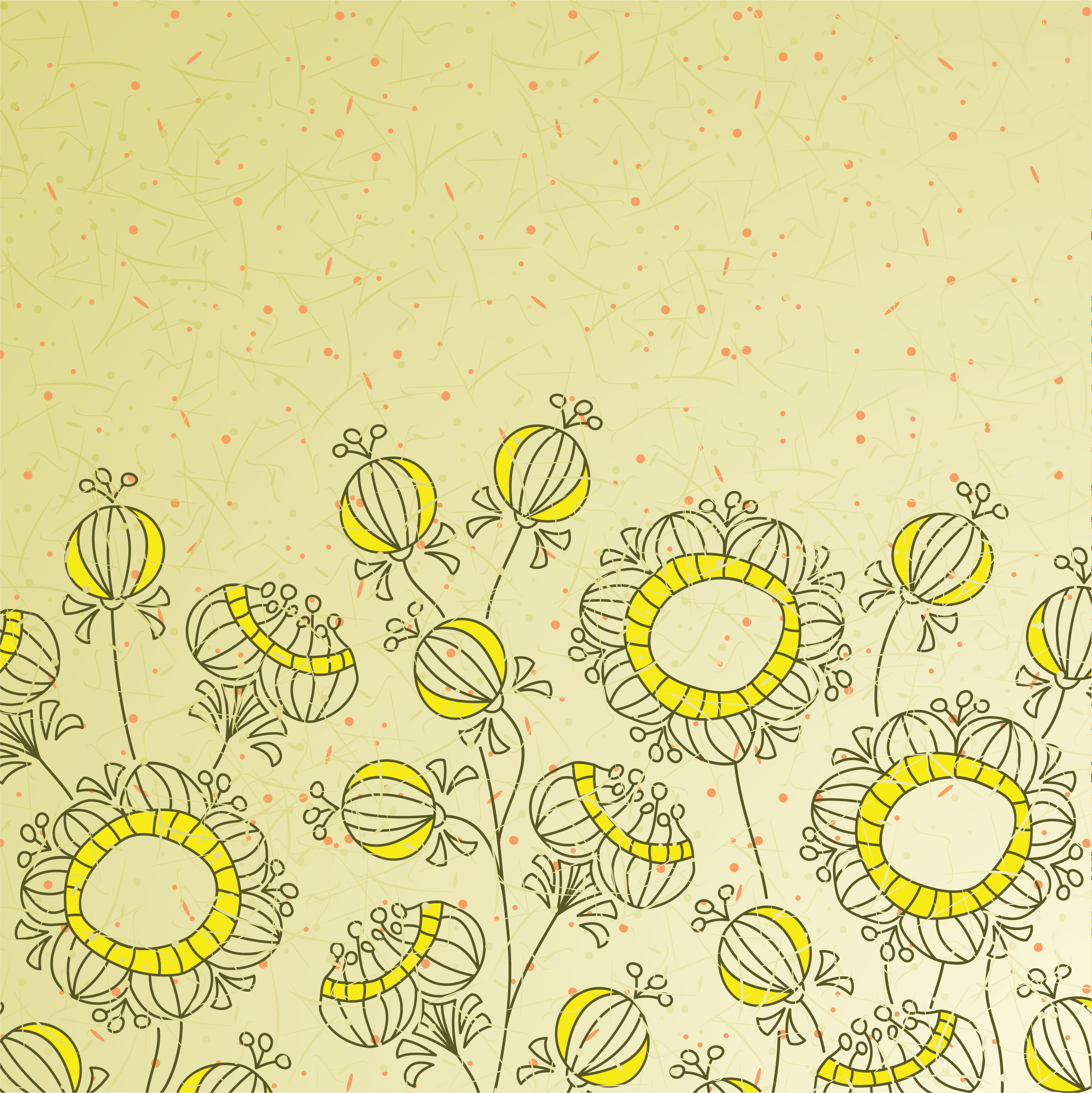 花のイラスト フリー素材 壁紙 背景no 147 手書き風 ポップ アート