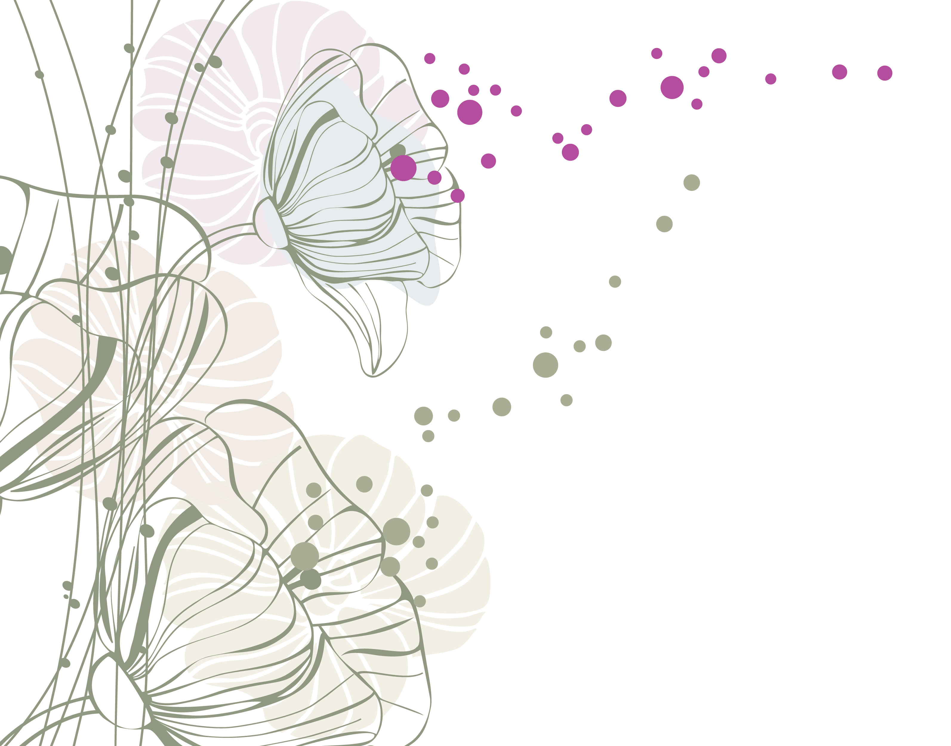 花のイラスト フリー素材 壁紙 背景no 658 手書き風線画 花粉