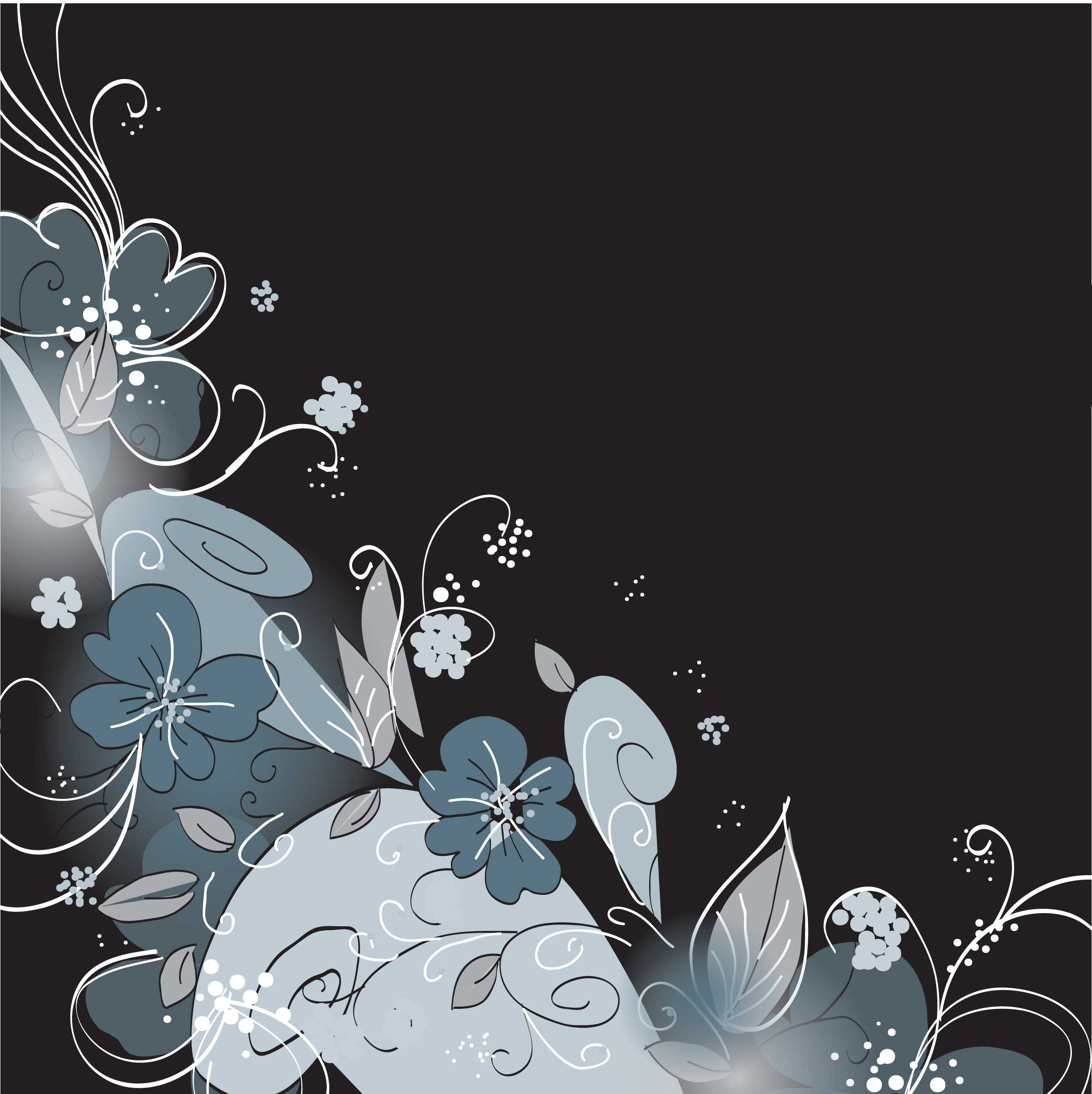 花のイラスト フリー素材 壁紙 背景no 2 シック クール ダーク