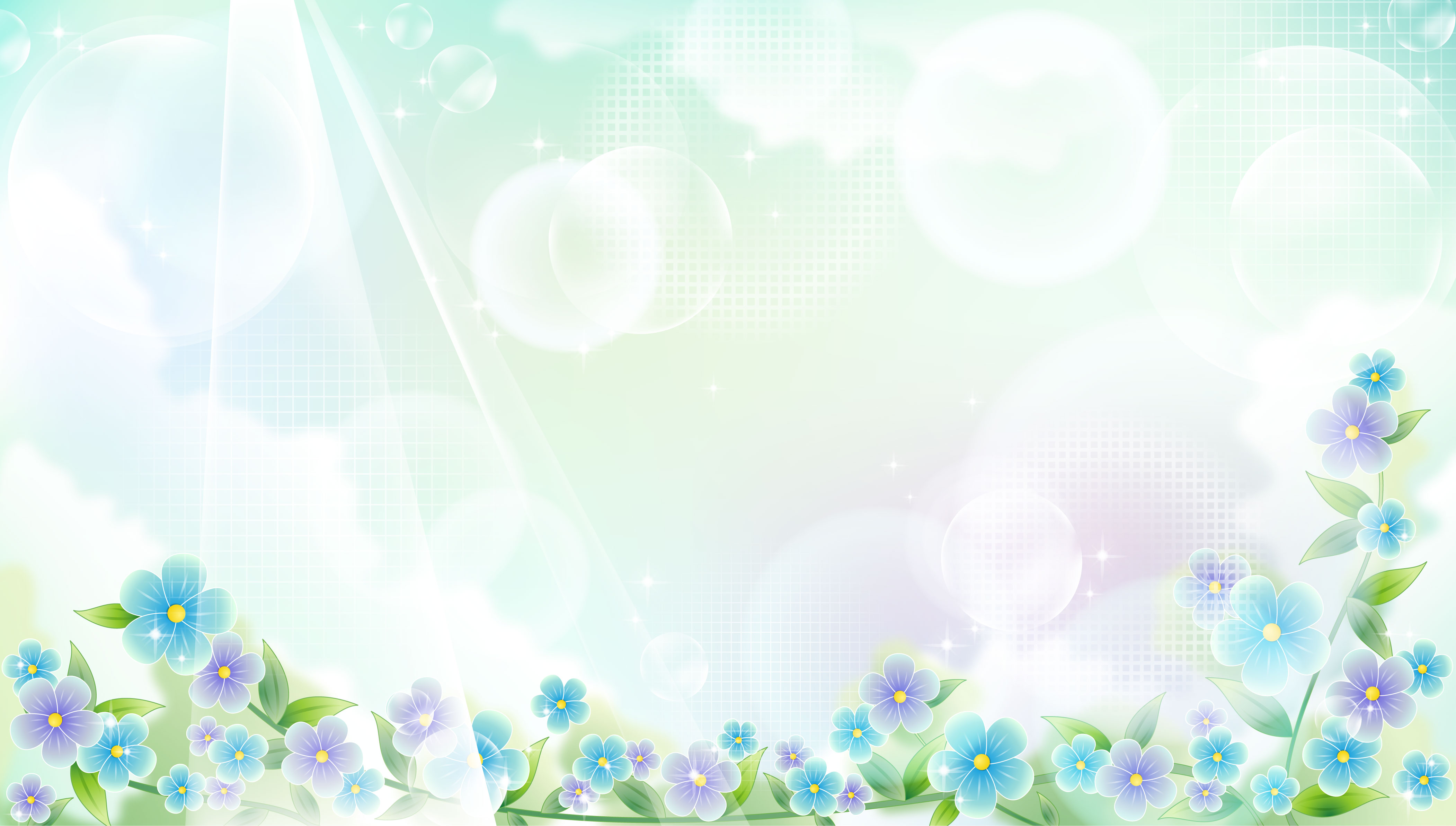 花のイラスト フリー素材 壁紙 背景no 339 青紫 降り注ぐ光 青空