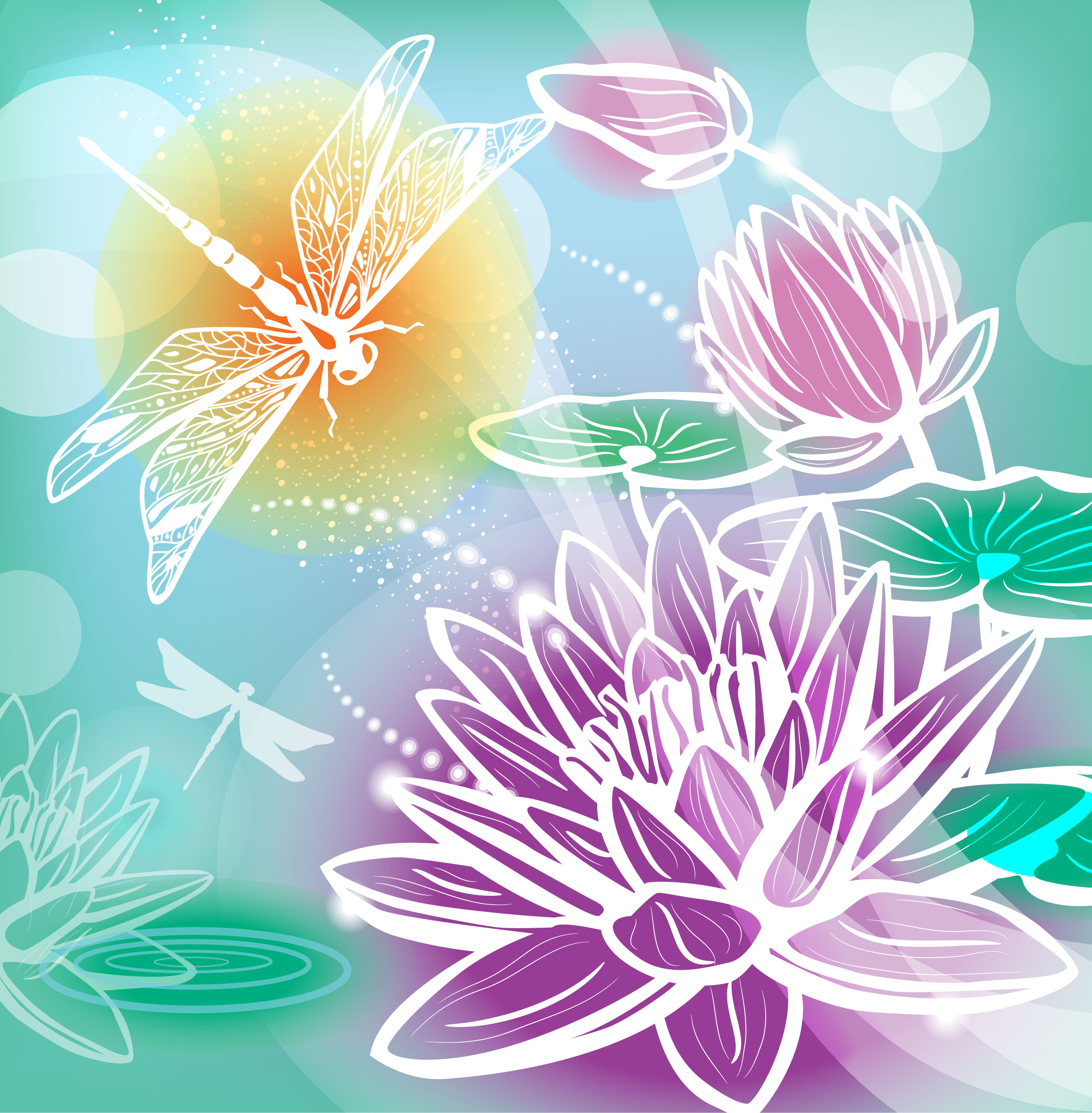 蓮 はす 睡蓮 すいれん の花のイラスト 画像 無料のフリー素材集 百花繚乱