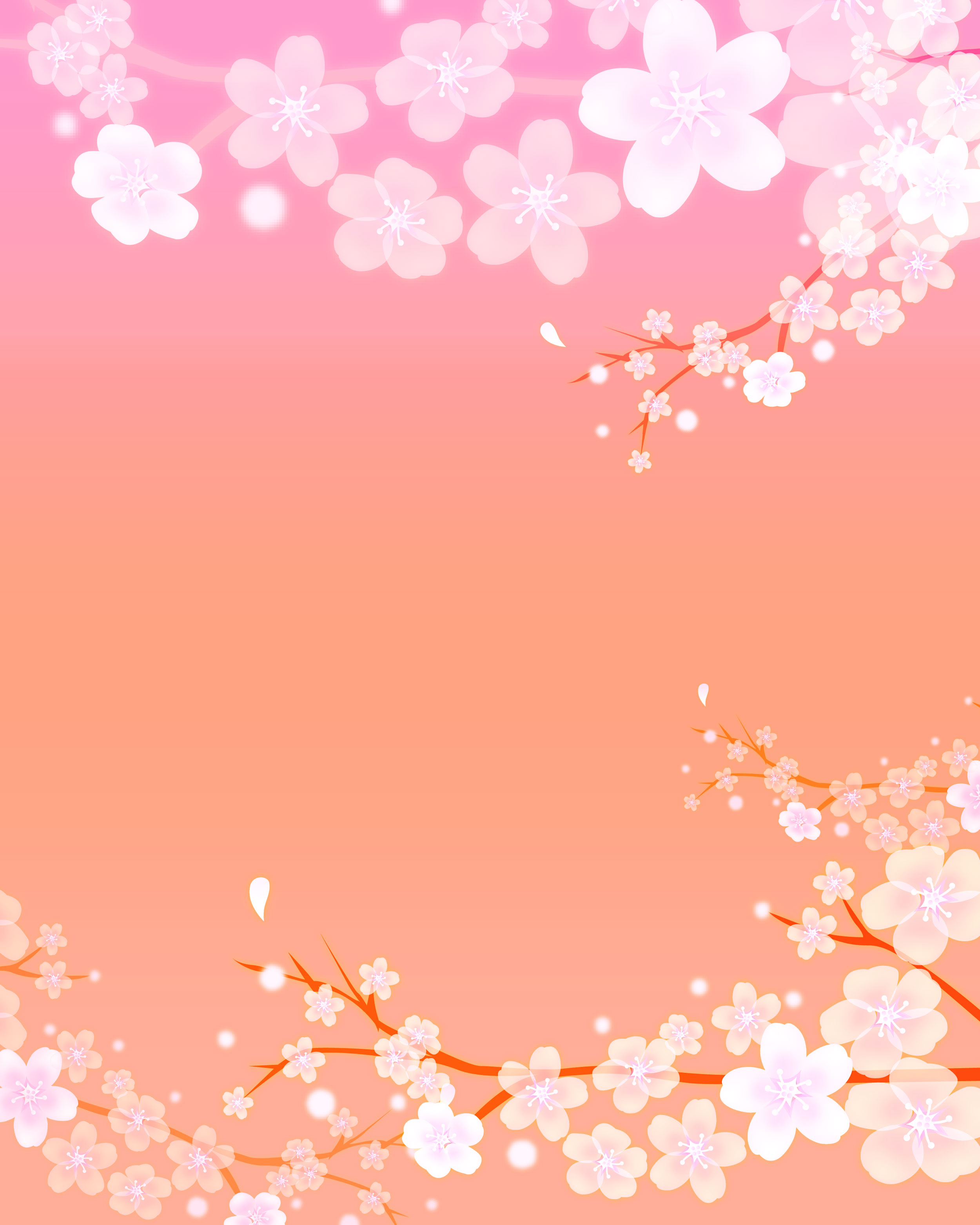 花のイラスト フリー素材 壁紙 背景no 041 ピンク 桜 梅 枝