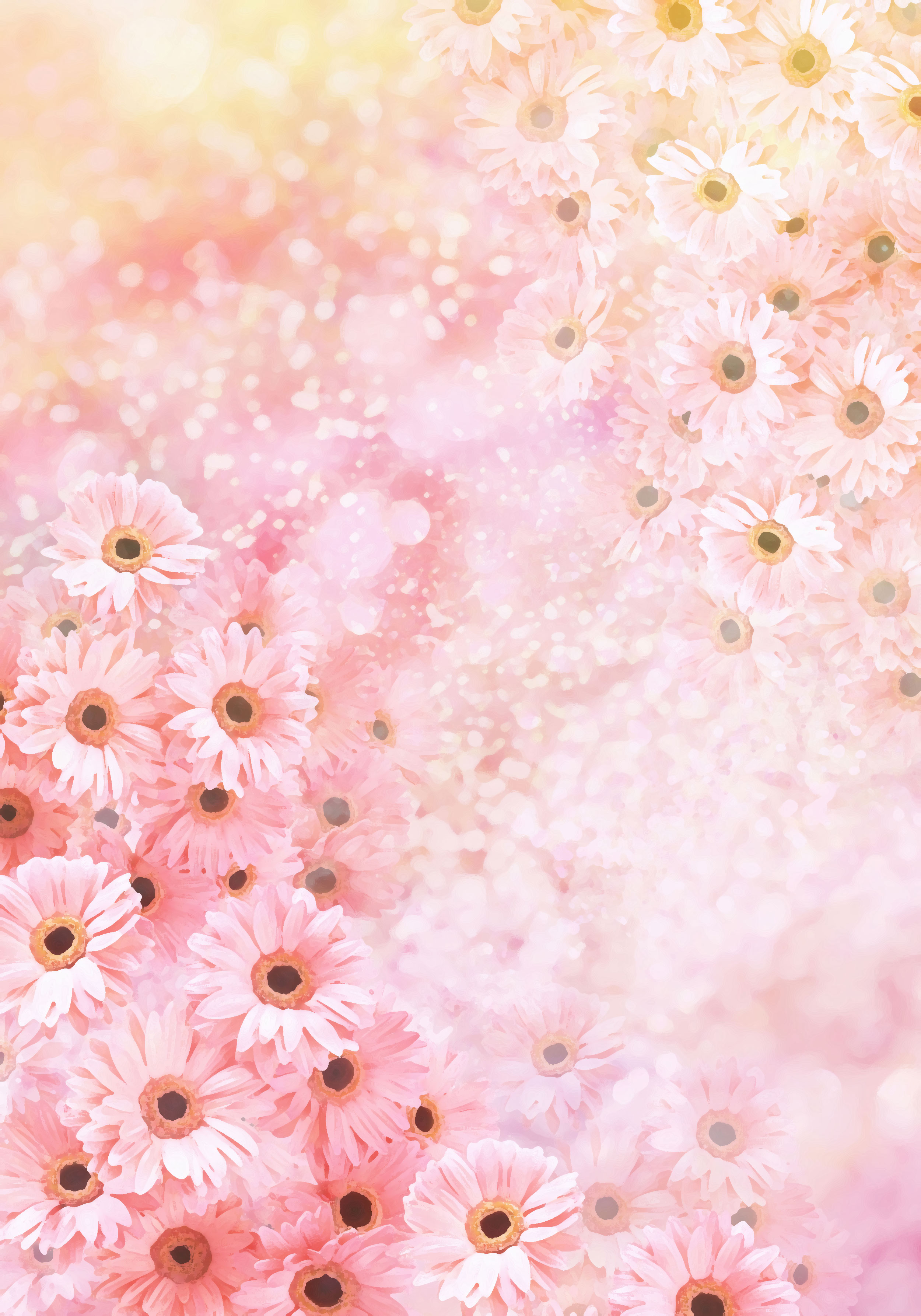 花のイラスト フリー素材 壁紙 背景no 048 ピンク 淡い色彩