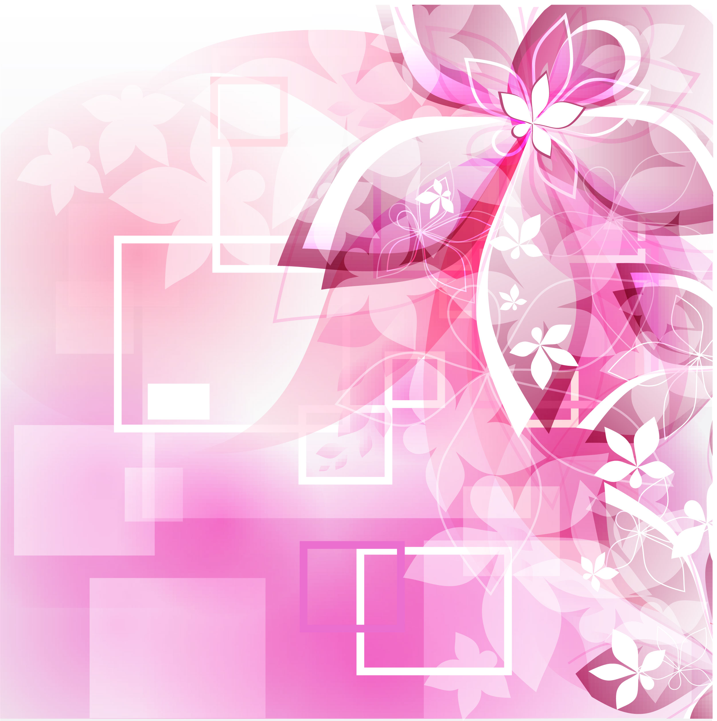 ピンクの花のイラスト フリー素材 壁紙 背景no 676 ピンク 赤紫 四角枠