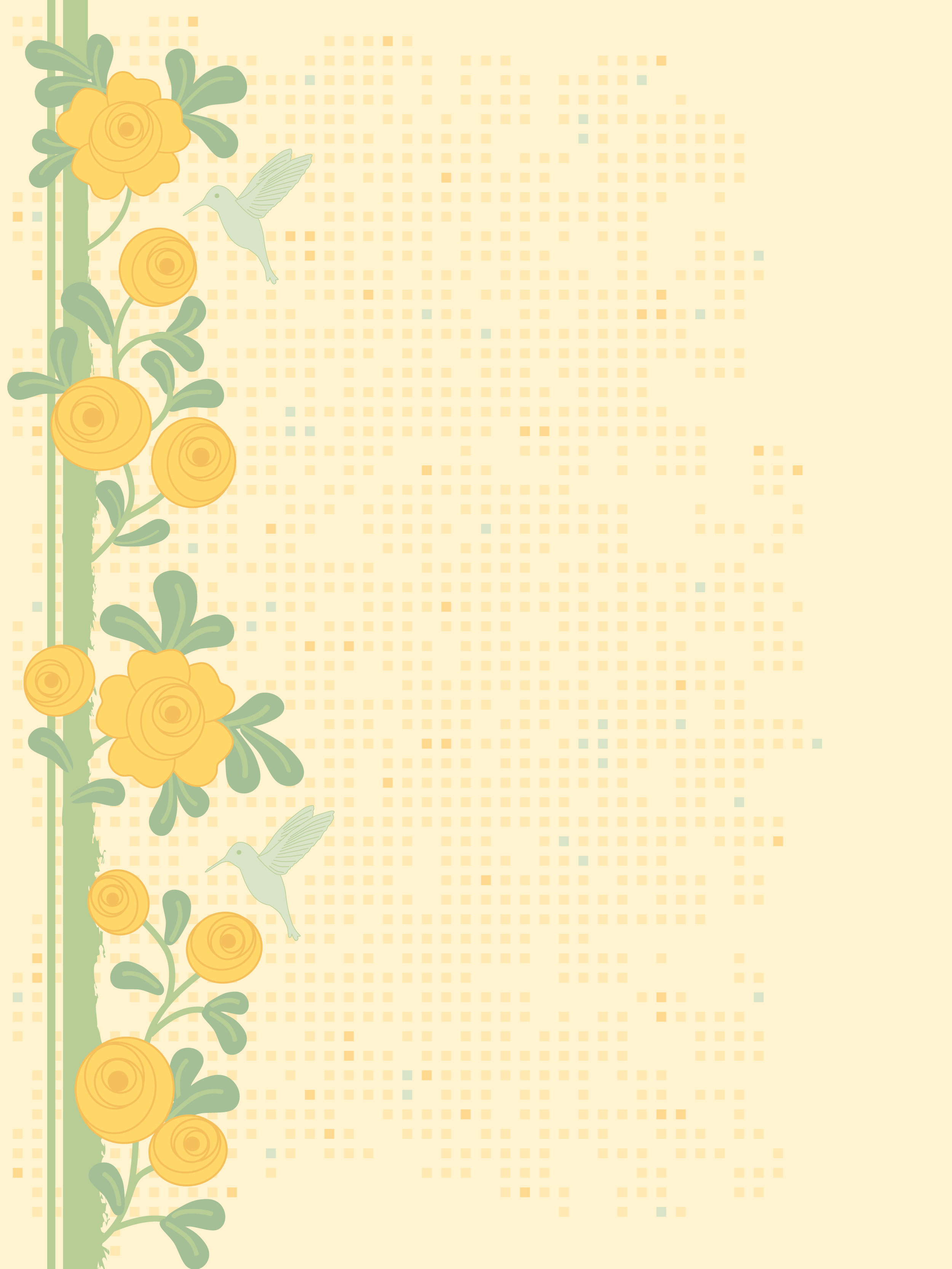 黄色の花のイラスト フリー素材 背景 壁紙no 317 オレンジ 茎葉 ポップ