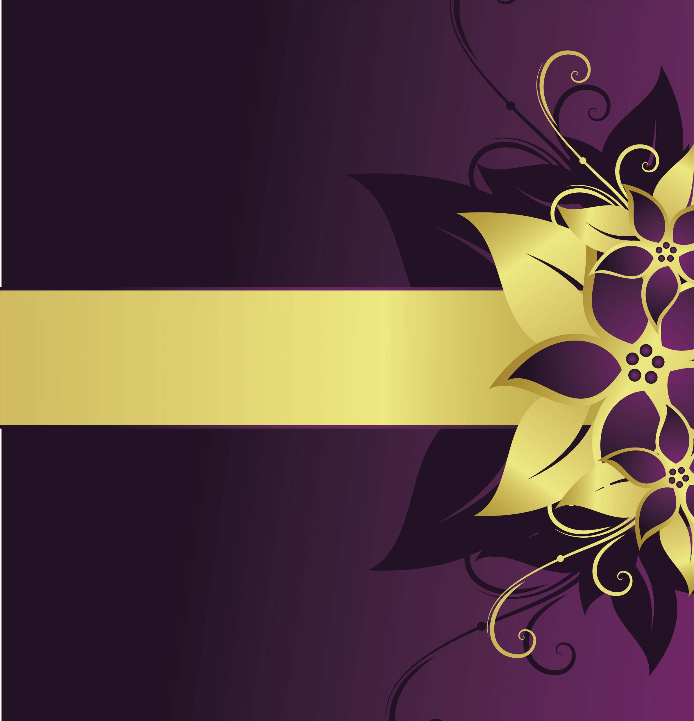 紫色の花のイラスト フリー素材 背景 壁紙no 492 紫 ゴールド タイトル枠
