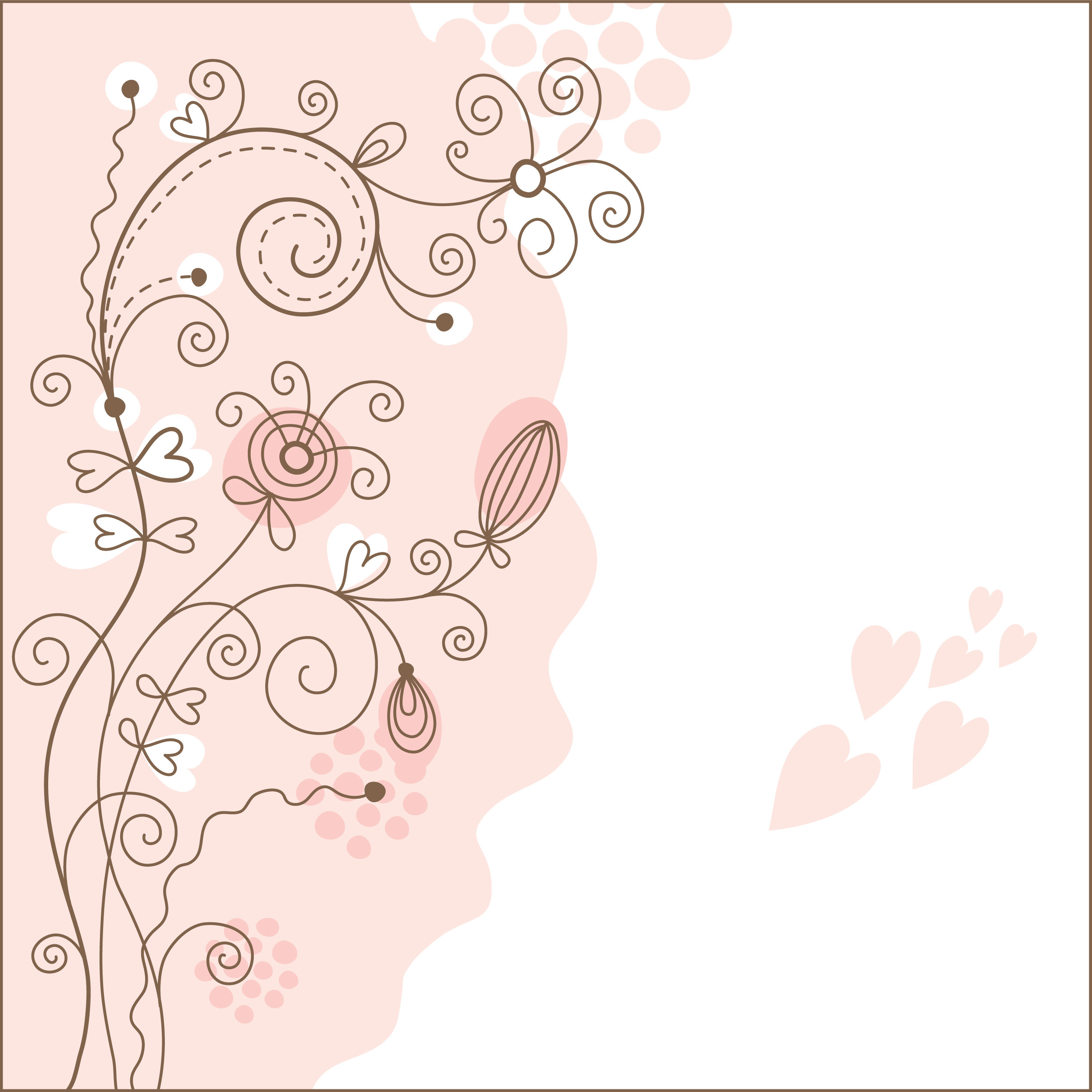 ピンクの花のイラスト フリー素材 壁紙 背景no 688 手書き風