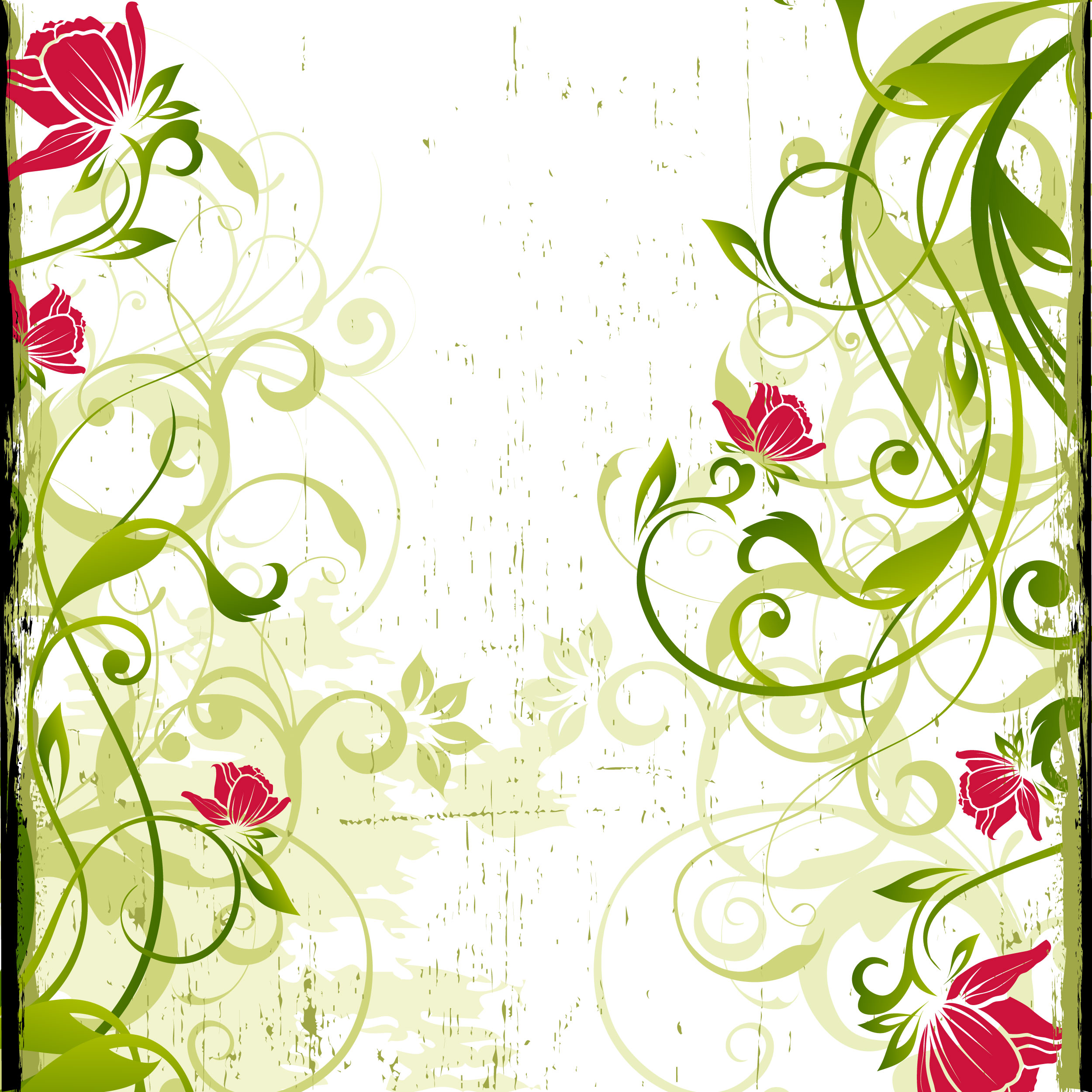 花のイラスト フリー素材 壁紙 背景no 3 赤花 茎枝 テクスチャ