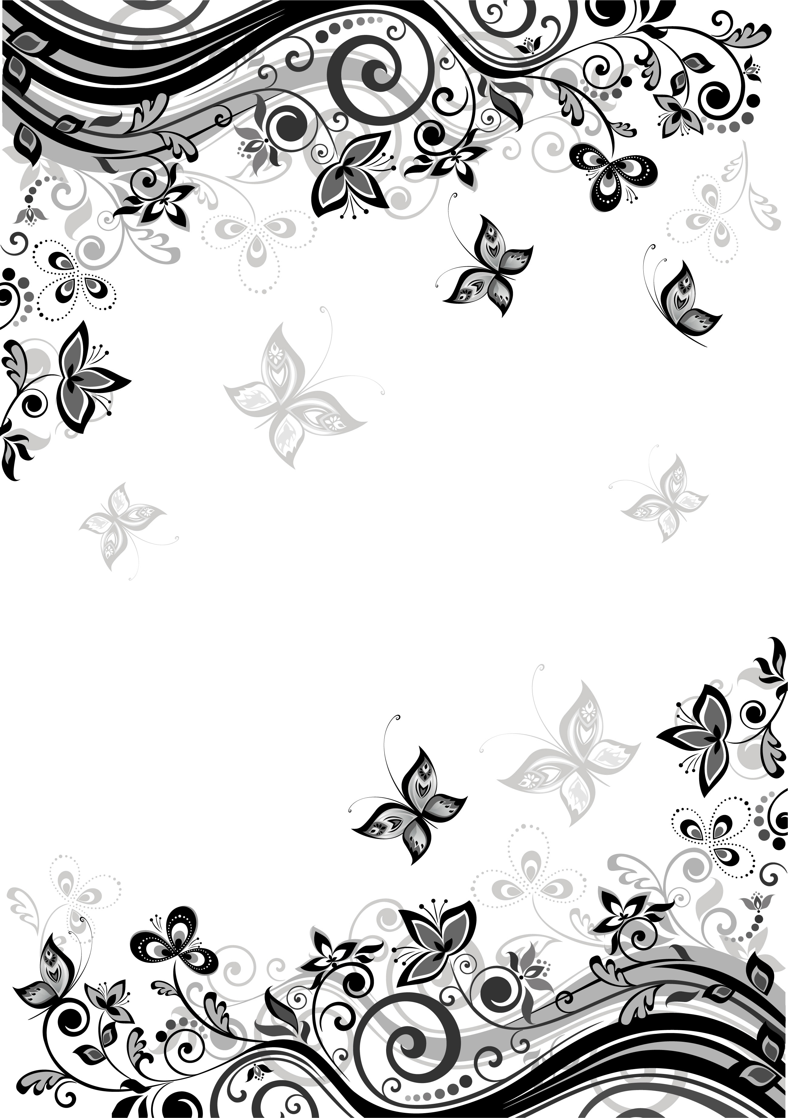 動物画像のすべて 綺麗な蝶 イラスト フリー 白黒