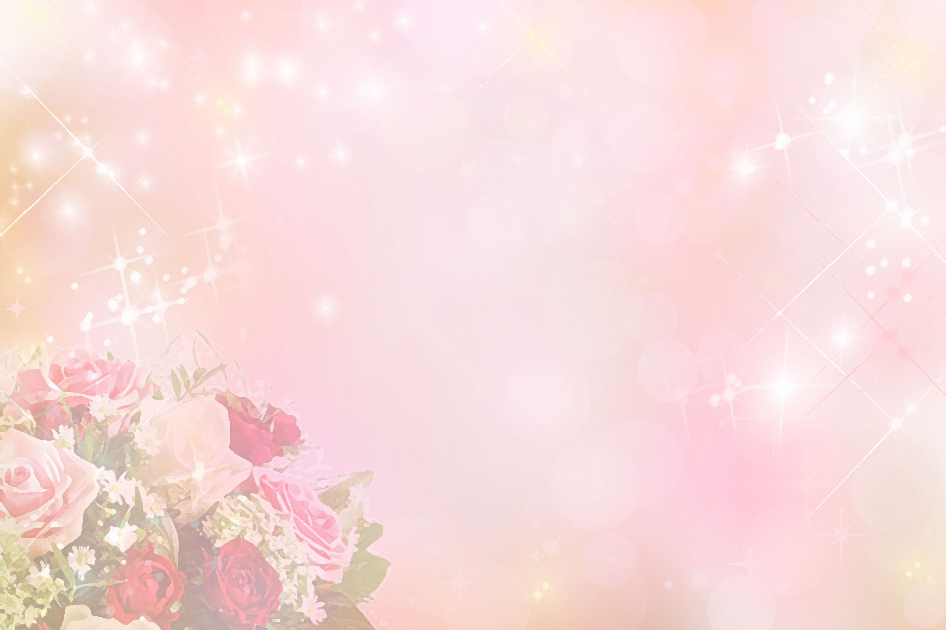花の背景・壁紙イラスト-バラ・ピンク・光輝く
