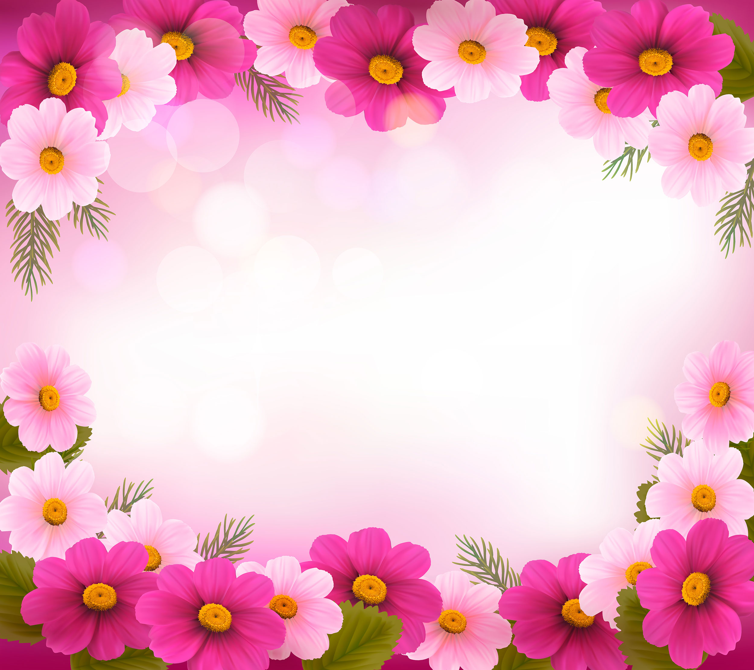 画像サンプル-壁紙：ピンクの花囲い