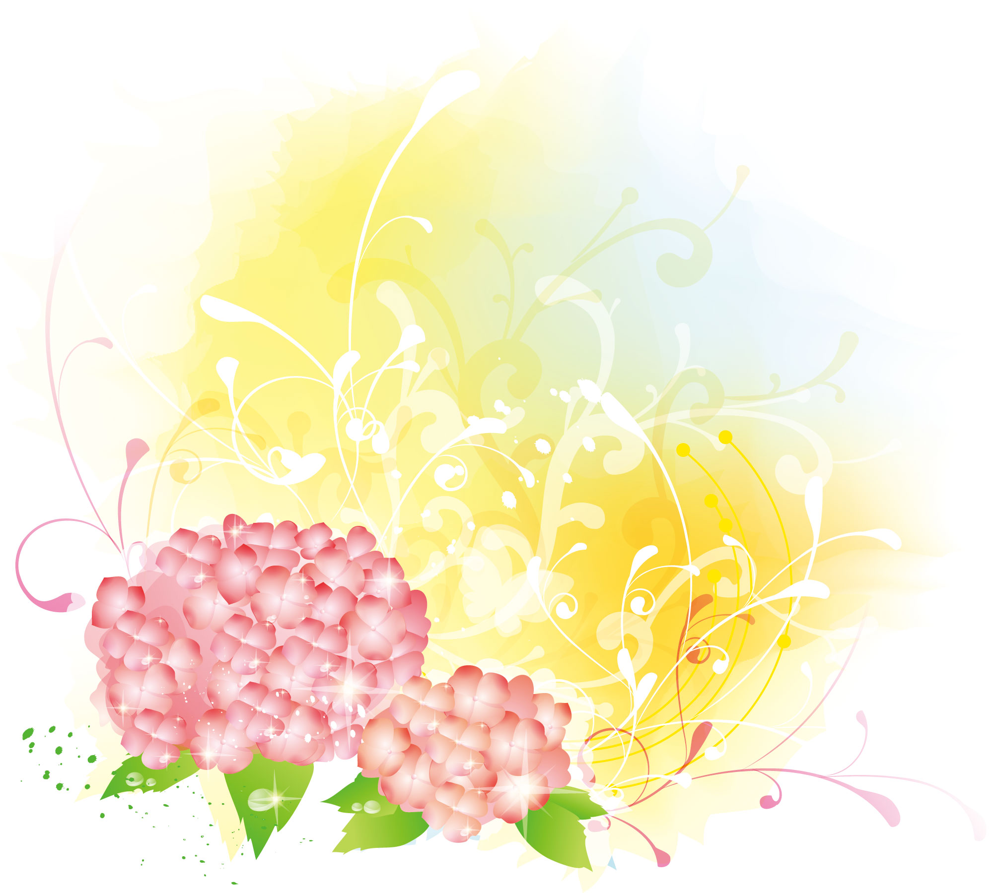 花の壁紙 背景のイラスト 画像no 010 壁紙 淡い色彩 水彩画風3 無料のフリー素材集 百花繚乱