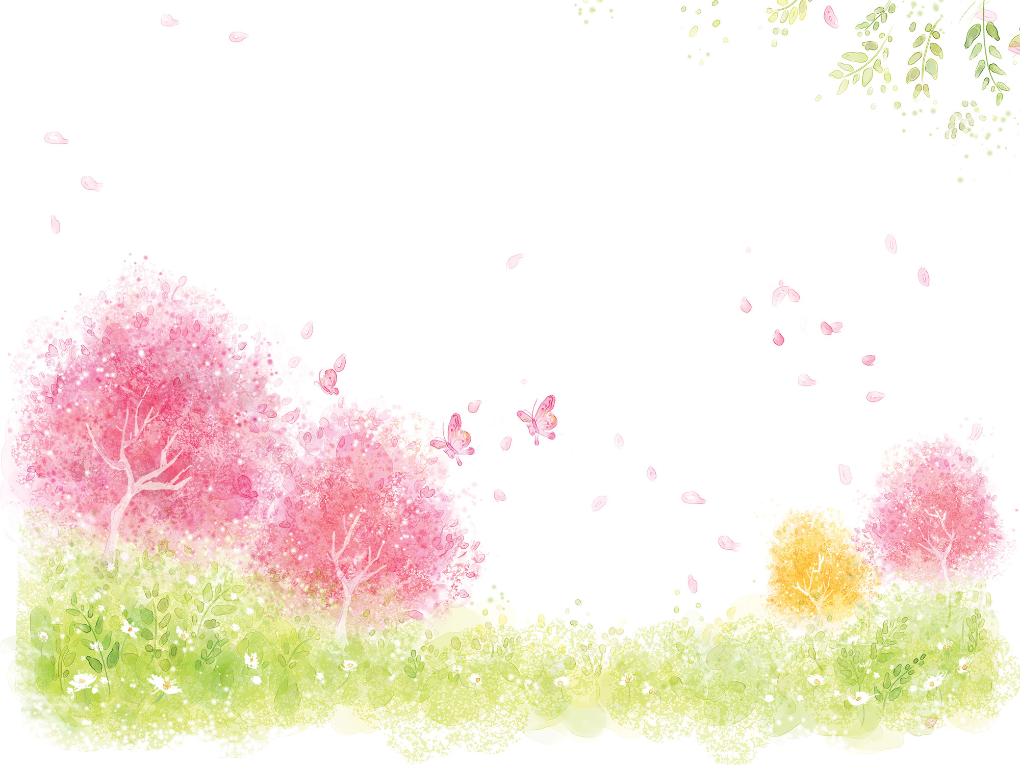 花の壁紙 背景のイラスト 画像no 019 壁紙 淡い色彩 水彩画風12 無料のフリー素材集 百花繚乱